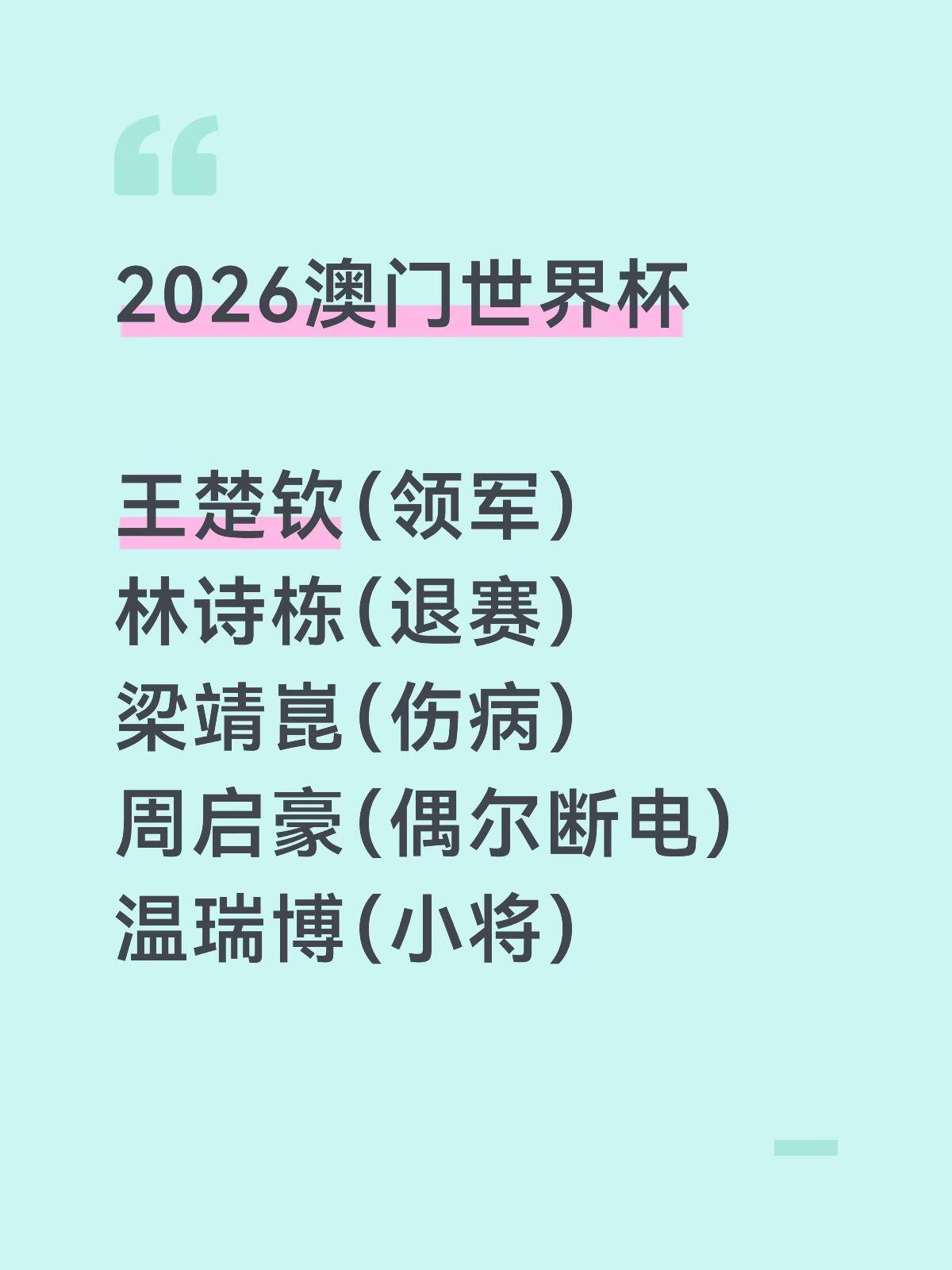 现在的男队，百感交集，小温的潜力还是有很大的空间，希望梯队建设强大起来！
王楚钦