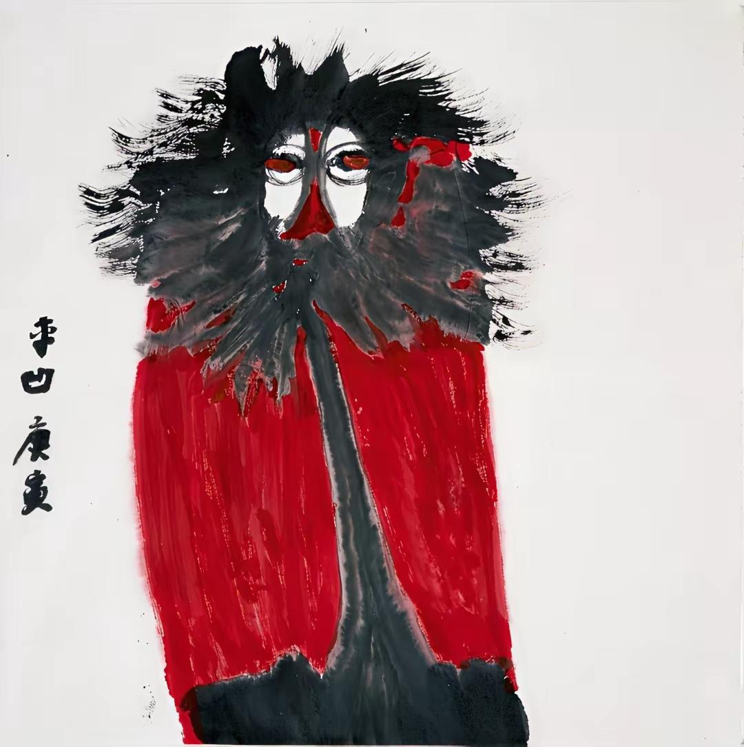 其实贾平凹老师的画是很有特点的！表面看起来很质朴！就像孩子涂鸦，但是，拙是中国文