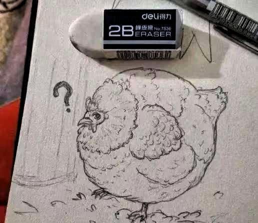 事情是这样的：一个小女孩把鸡画得太圆太肥，被美术老师评判不合格。

家长看到孩子