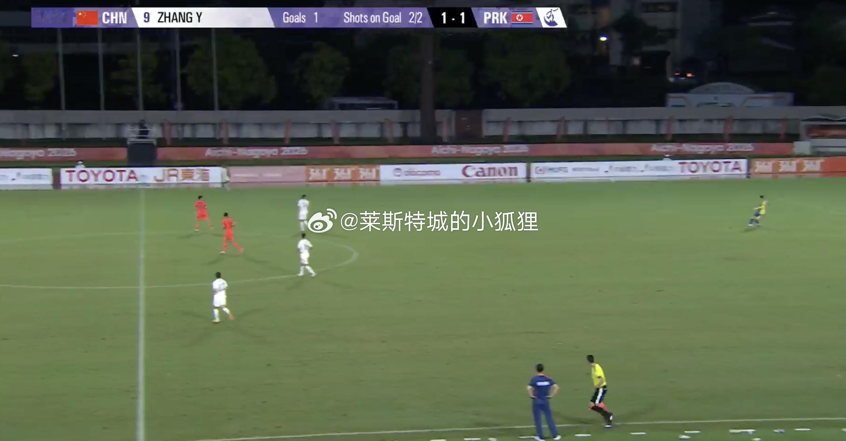 上半场比赛结束 中国亚运队1-1战平朝鲜 张玉宁破门 U23国足vs朝鲜U23国