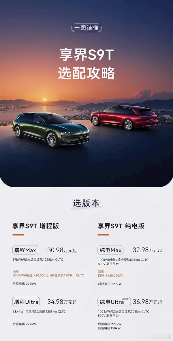 一图选出最适合你的享界s9t本月底享界S9迎来升级ADS4享界S9T搭载华为旗舰