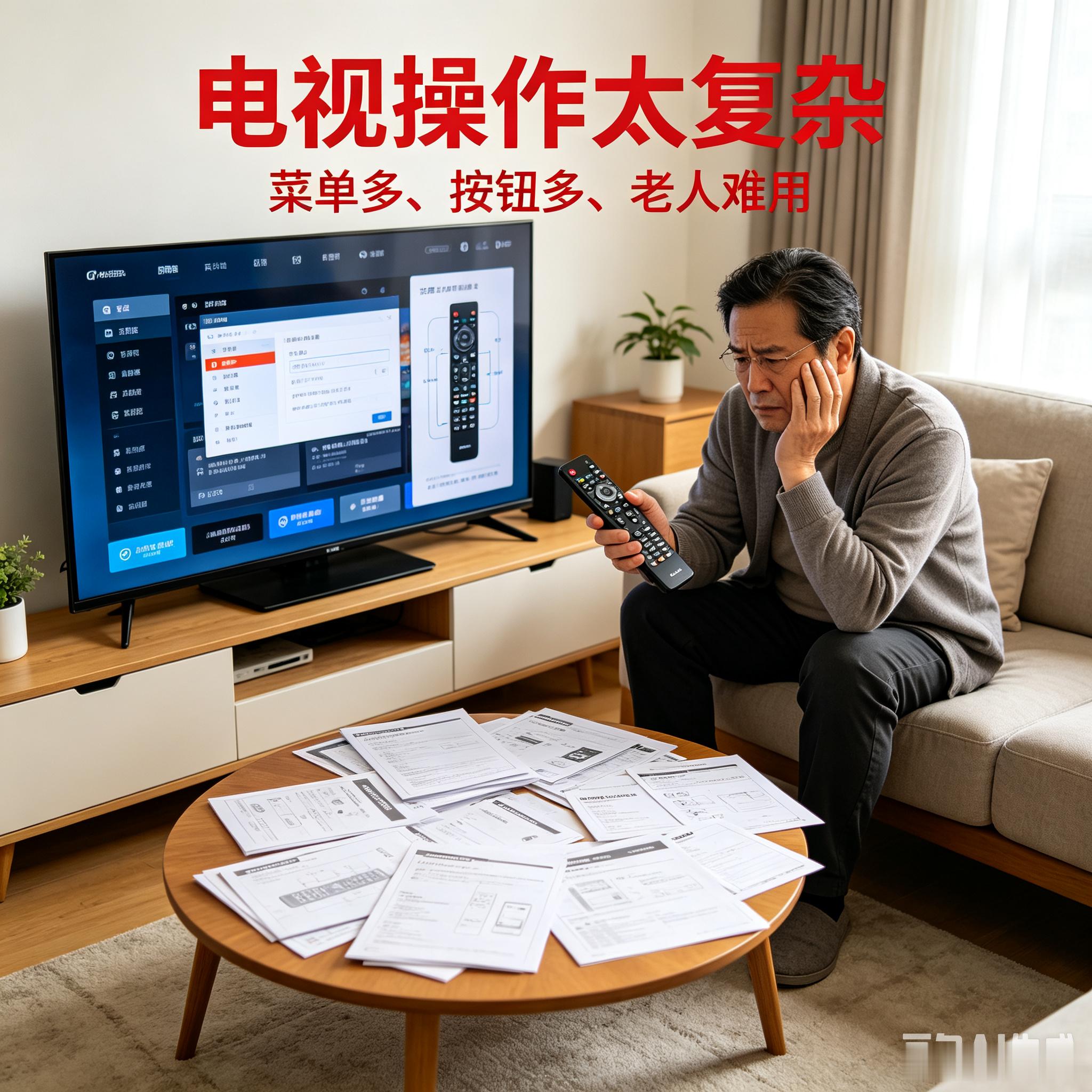 为什么老人越来越不会用电视了 ❶以前一个遥控器，开机就是频道。现在两个遥控器来回