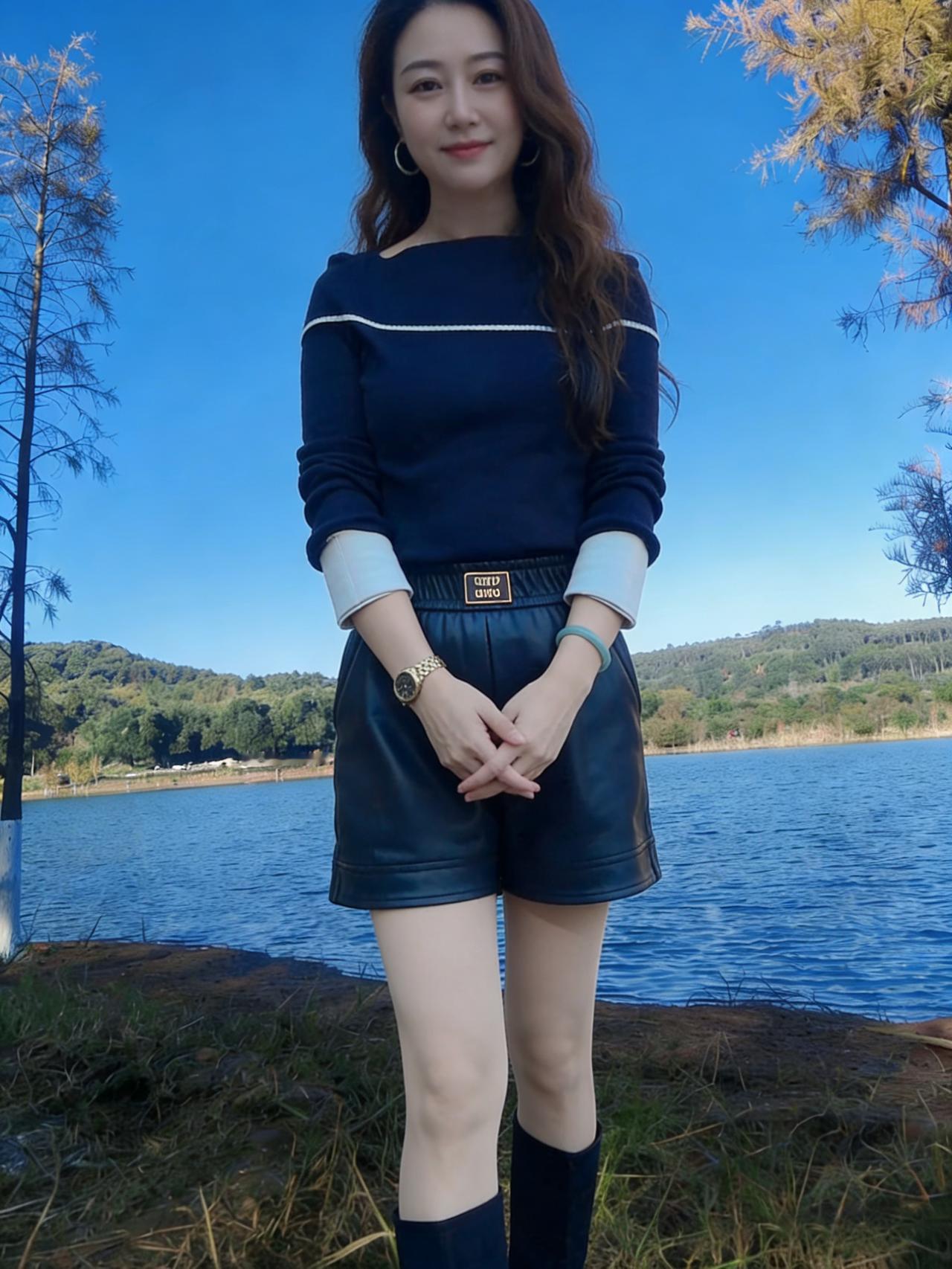 不必说话
湖水已替她呼吸
远山在蓝里沉下去
流云在水里浮上来
 ～
风停的时候