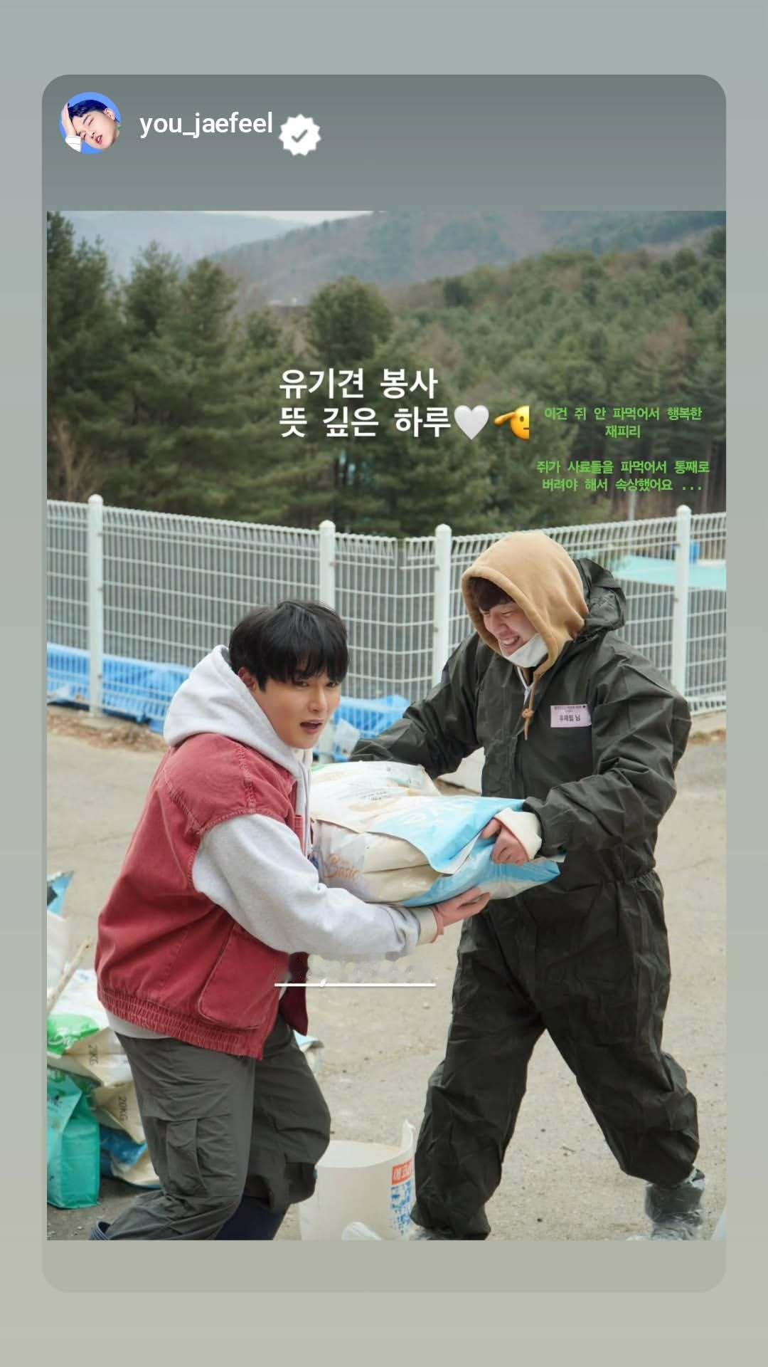 “CB百蓝_。260224金厉旭 ins story更新：(原文：流浪狗志愿服务