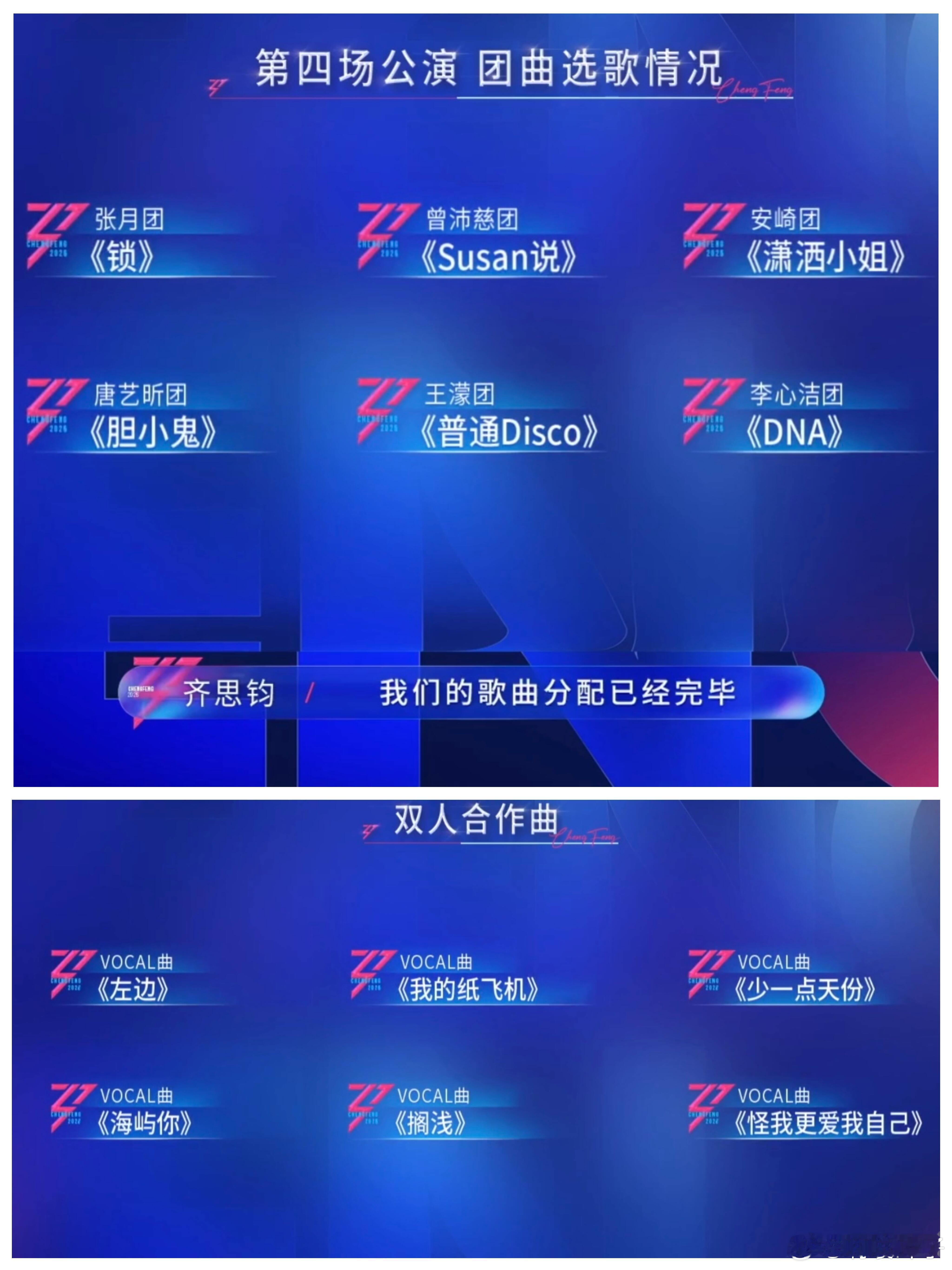 三公的个人乘风和四公的组队选曲看三公乘风，代斯越来越低了，四公是不是要走啊…… 
