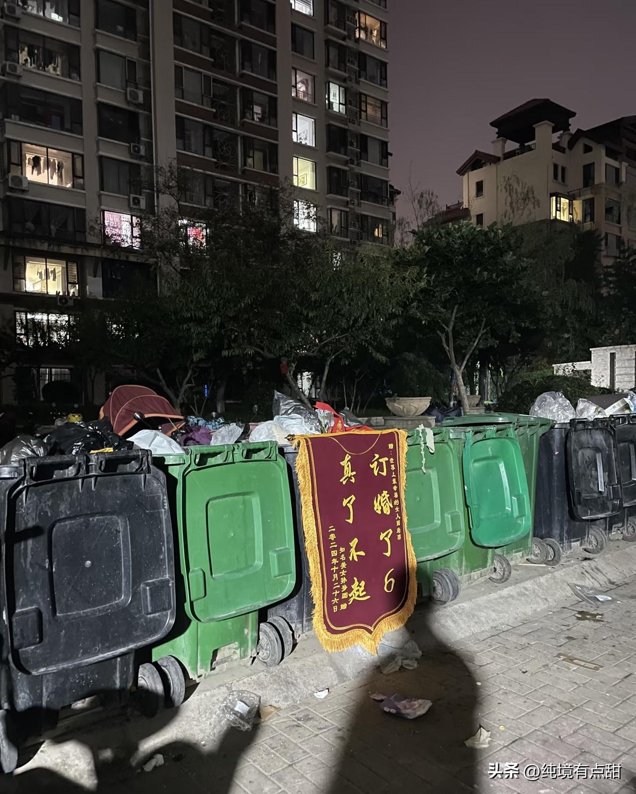 这是锦旗？感觉阴阳怪气的，像仇人送的！上面还有名字，就这么扔了不好吧，还特意展开