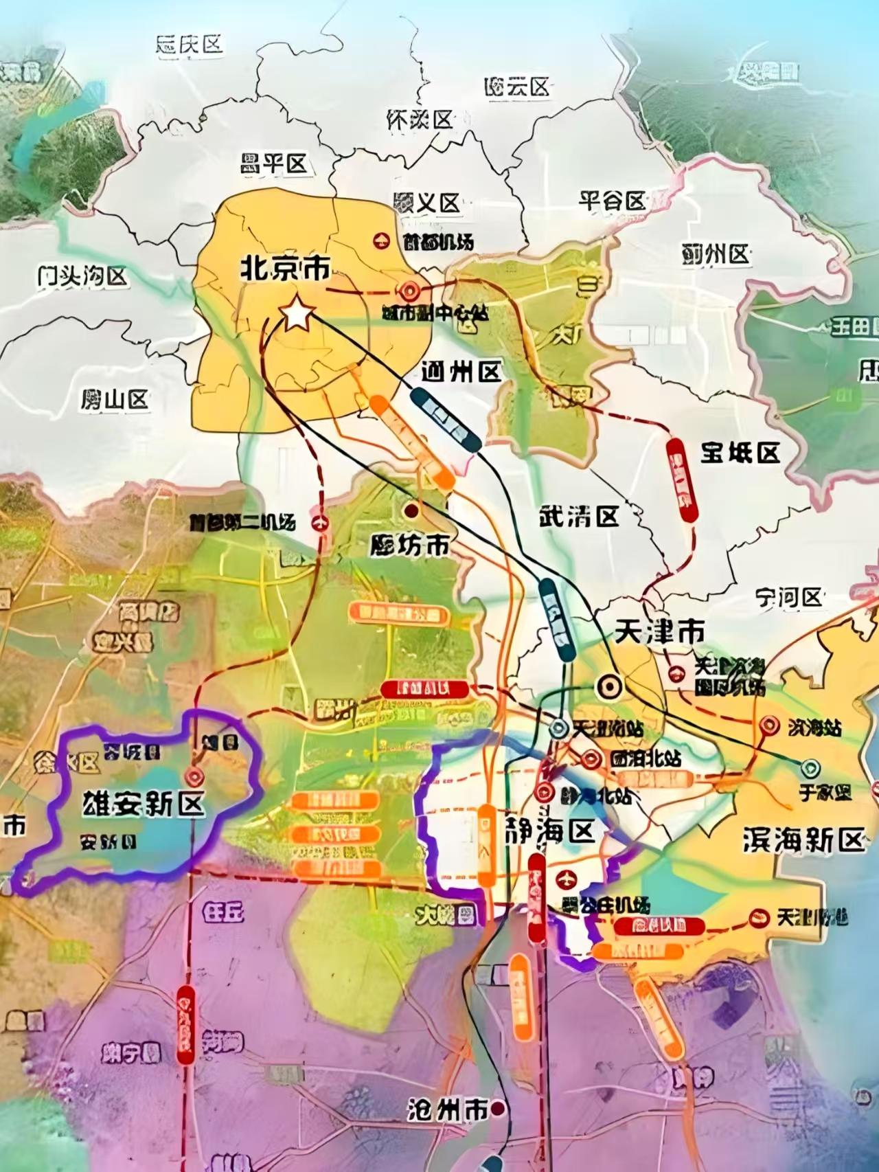 津雄城际大变样，舍近求远绕文安，不走近道改从南线滨海新区，穿津南、过静海，拐文安