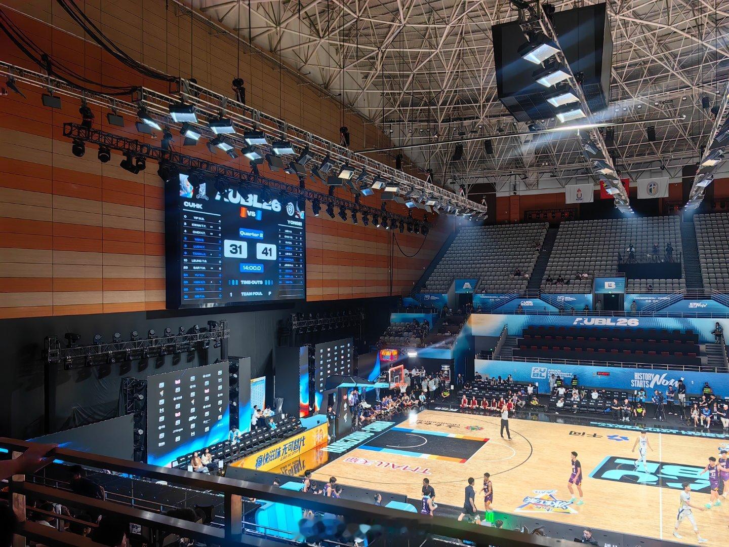 AUBL2026香港中文大学VS延世大学第二节比赛结束，比分31：41， 