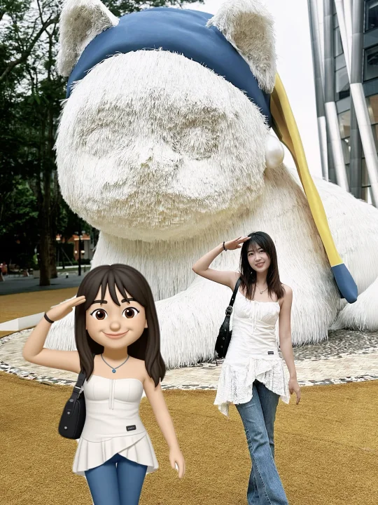 Emoji动态小人跟戴珍珠耳环的LUNA🐈太配啦