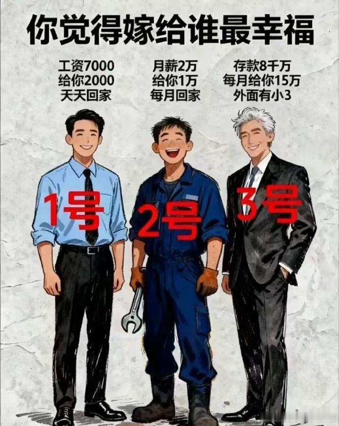 我要是女孩肯定闭眼选3啊。 