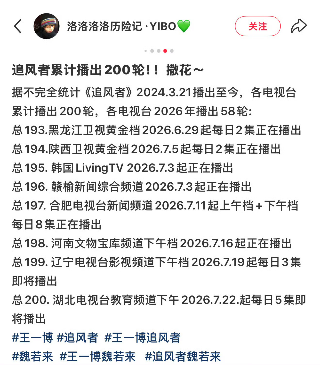 王一博主演追风者重播达200轮创造历史的魏若来王一博