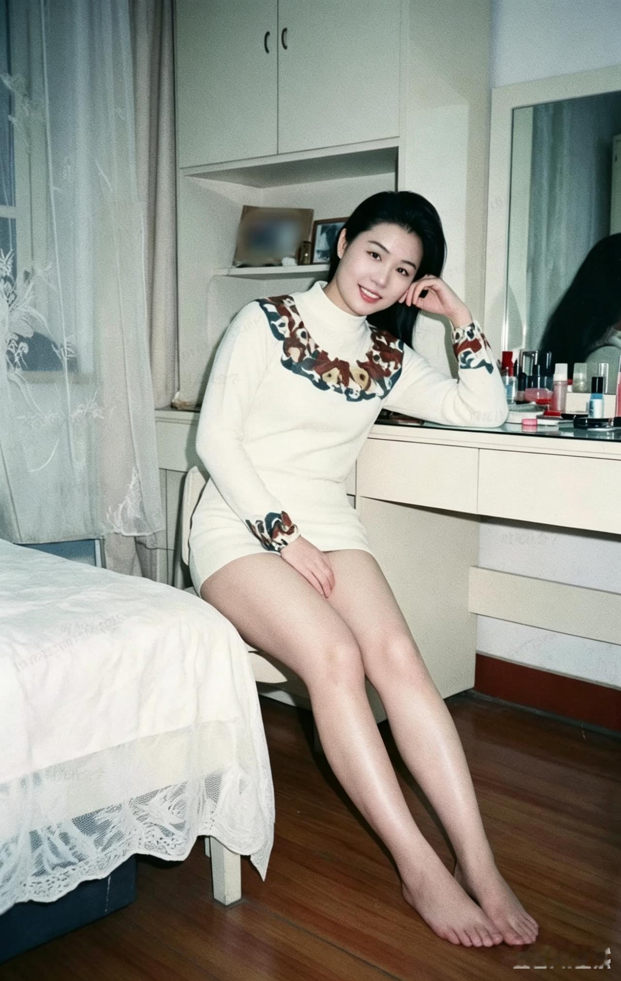 30年前的一张旧照片

梦回90年代的慢时光
一室柔光，一身温婉
平凡日常，也自