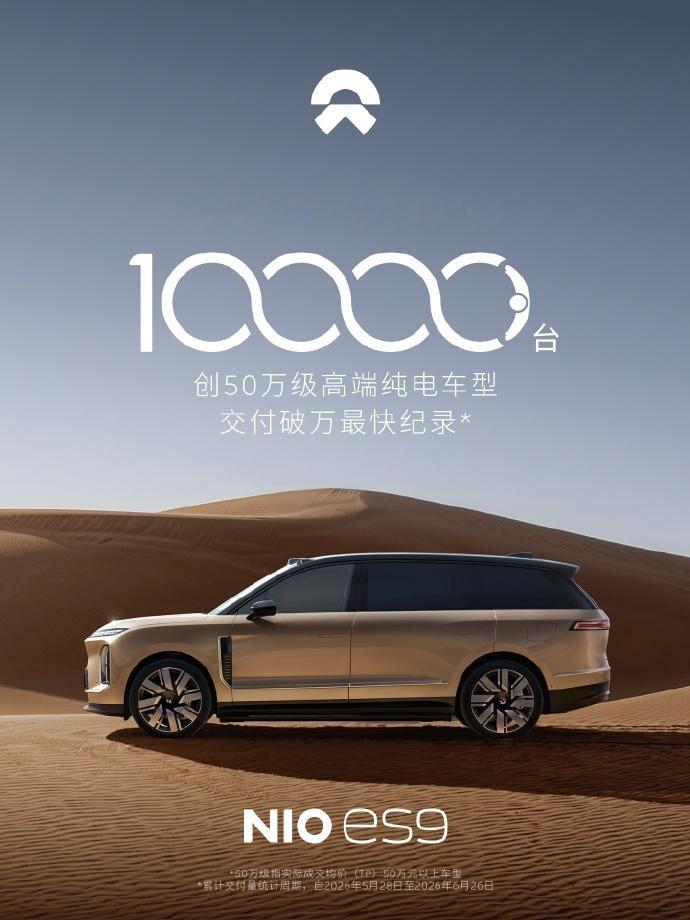 蔚来也是更好起来了，ES9上市一个月，达成了第10000台新车交付。这波也是很猛