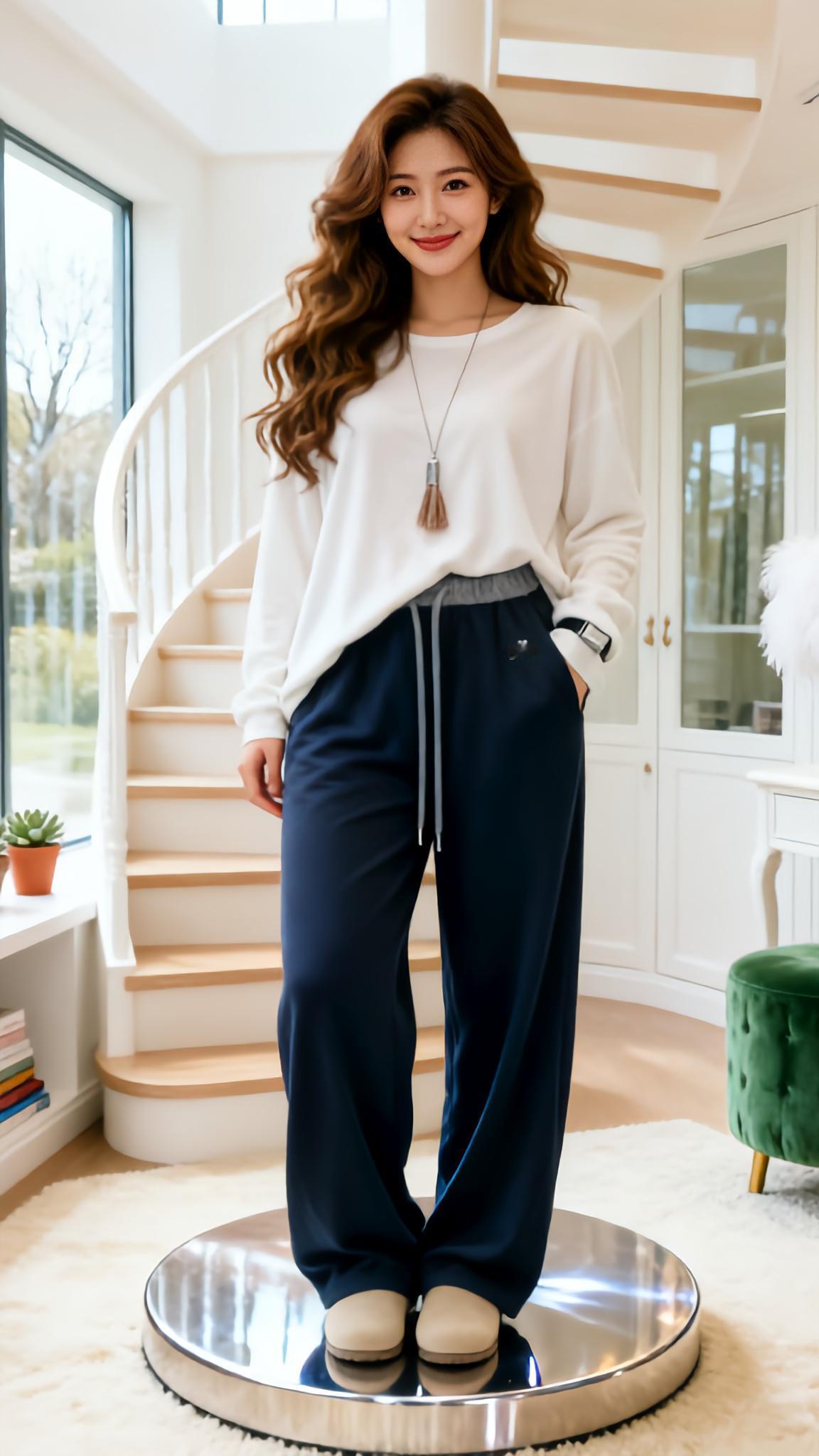 梨形身材的舒适区 运动宽松阔腿裤 阔腿垂感运动裤 阔腿运动裤垂感 运动穿搭