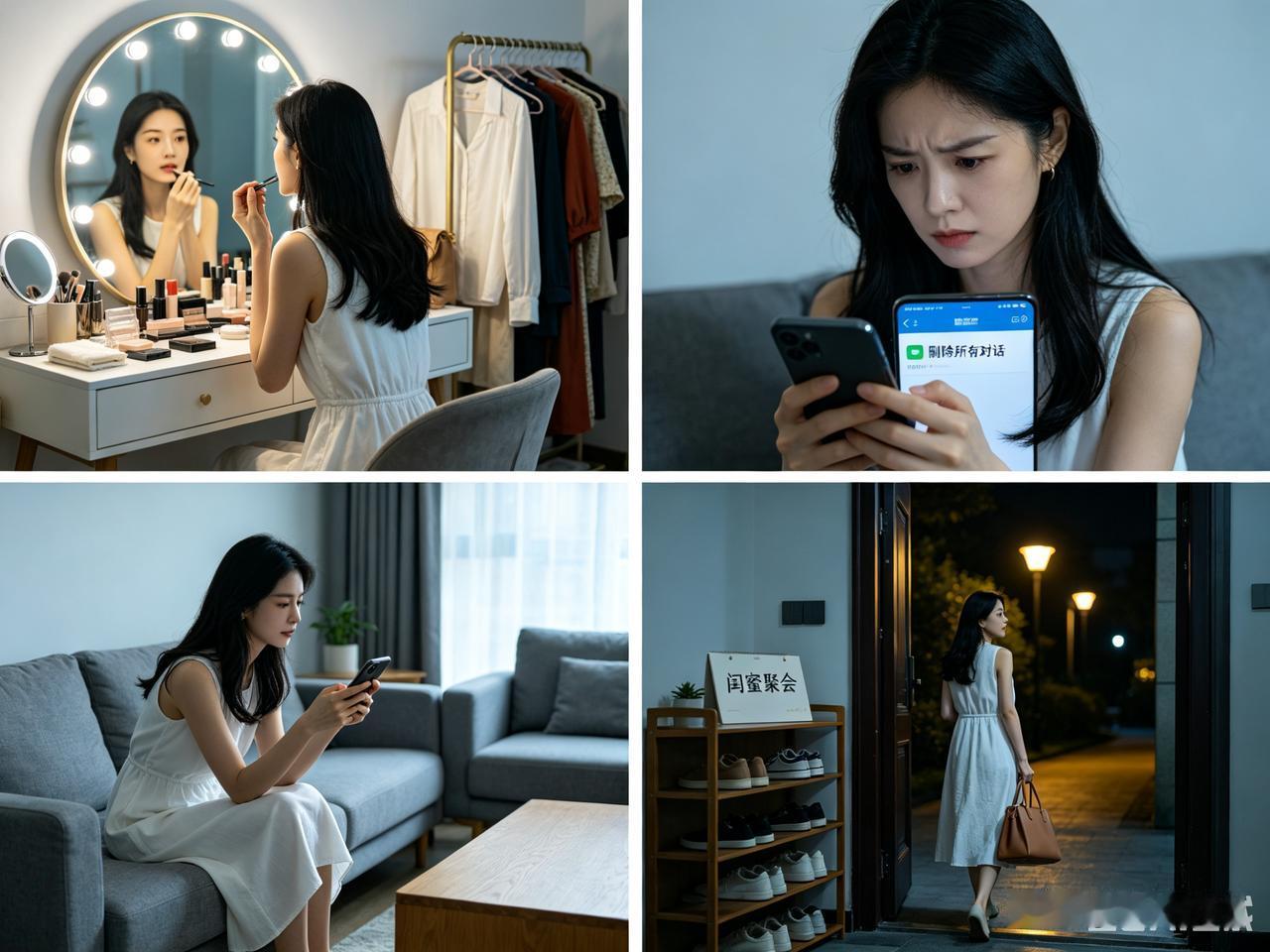 女人在外面有人，表现还挺明显。首先，她可能突然很在意自己的外表，原本不爱打扮，现