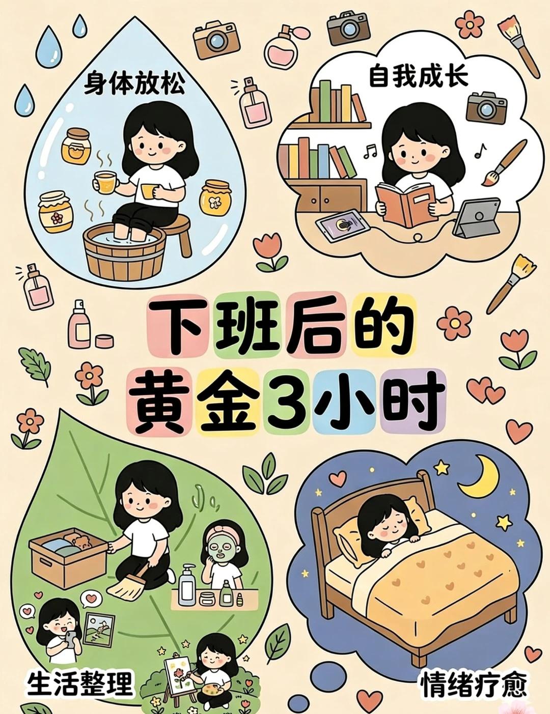 把下班后的黄金三小时，活成自己的光💫
白天我们为生活奔波，晚上才是真正属于自己