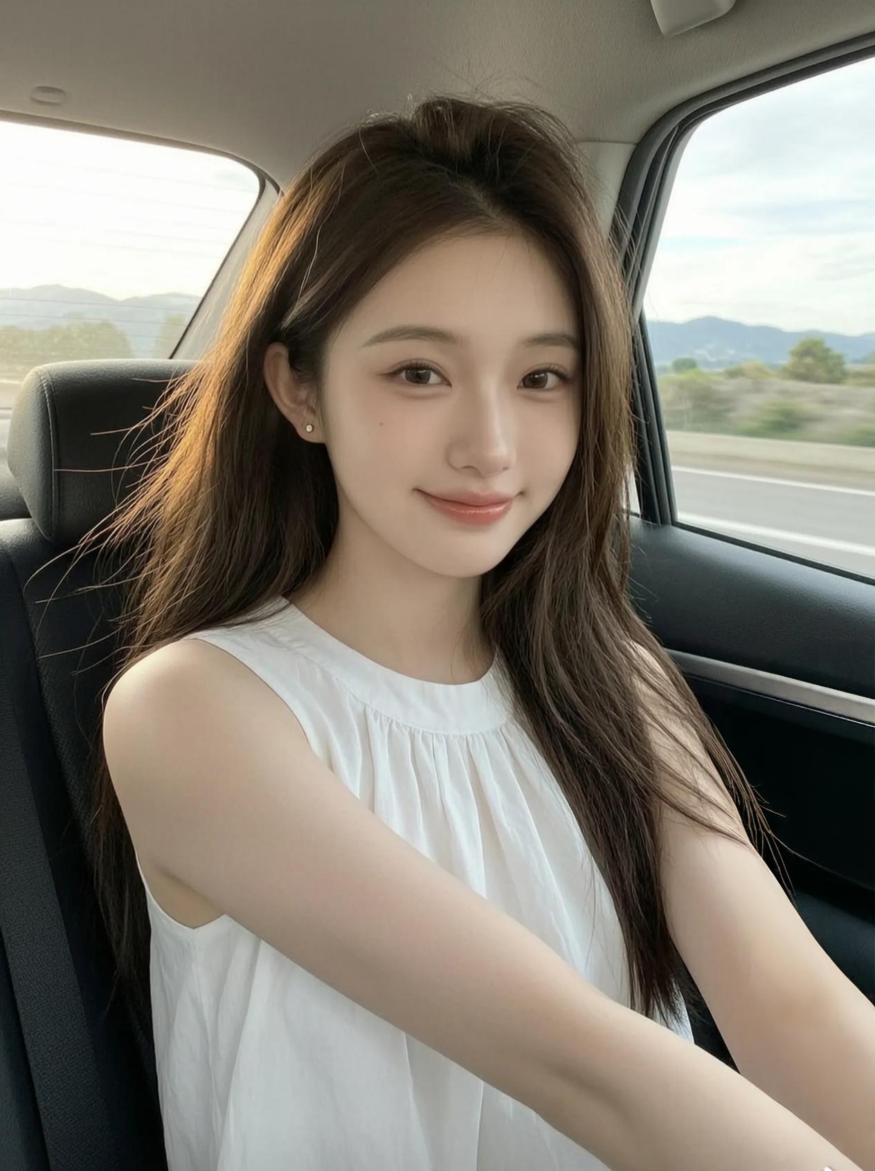 气质是天生自带的。
普通的穿搭就能显现出她的气质。