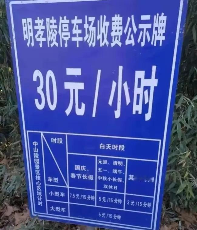 南京明孝陵停车7小时收费217.5没毛病
明码标价物价局批准你爱停不停
入场处写