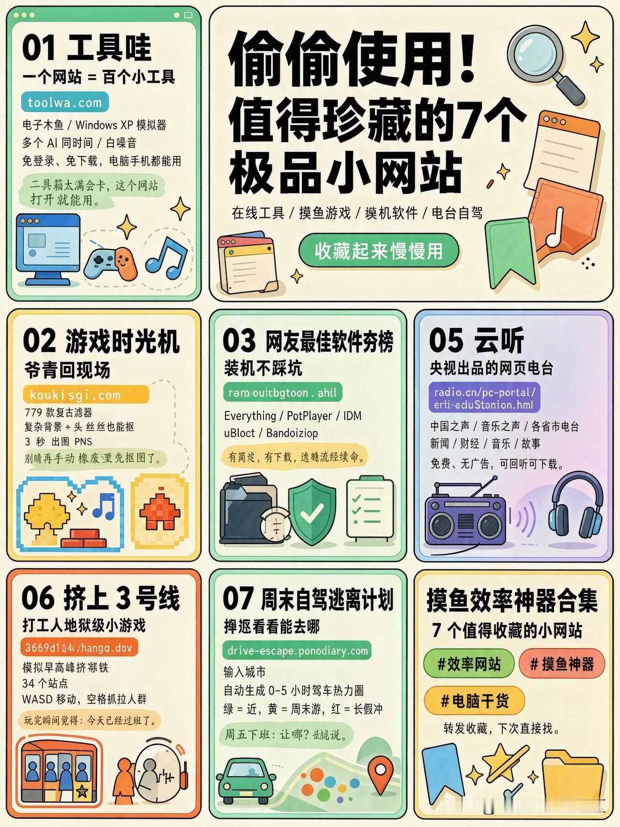 七个超实用小网站每一个都非常的实用，大家赶紧收藏吧！