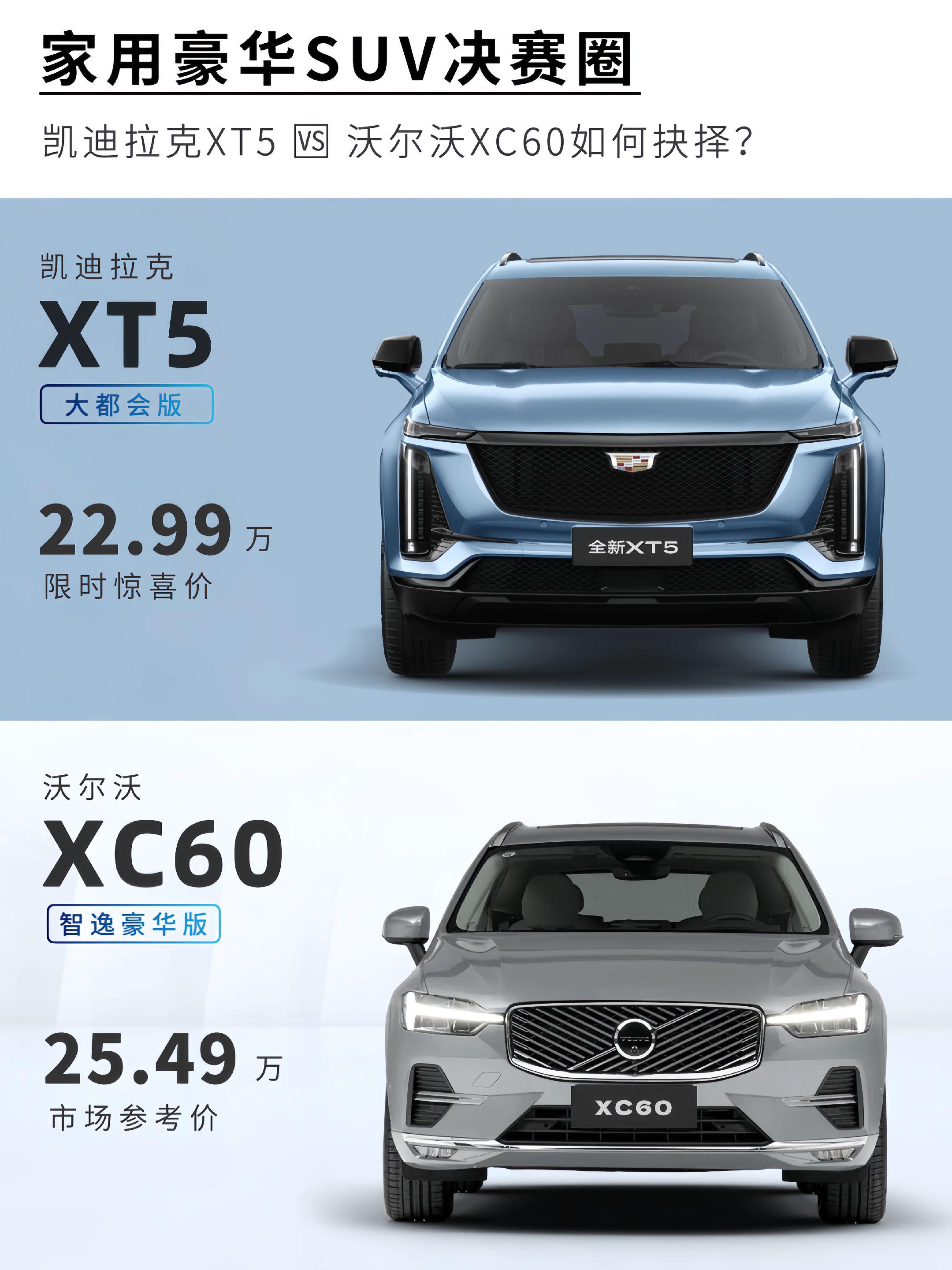 家用豪华SUV决赛圈，XT5与XC60如何抉择？