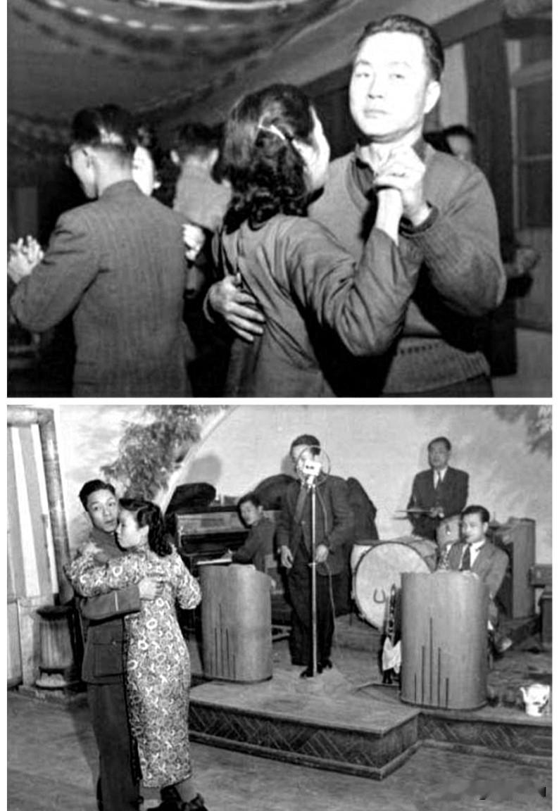 1948年11月，淮海战役在即，而国军军官却依然是歌照唱，舞照跳。老照片