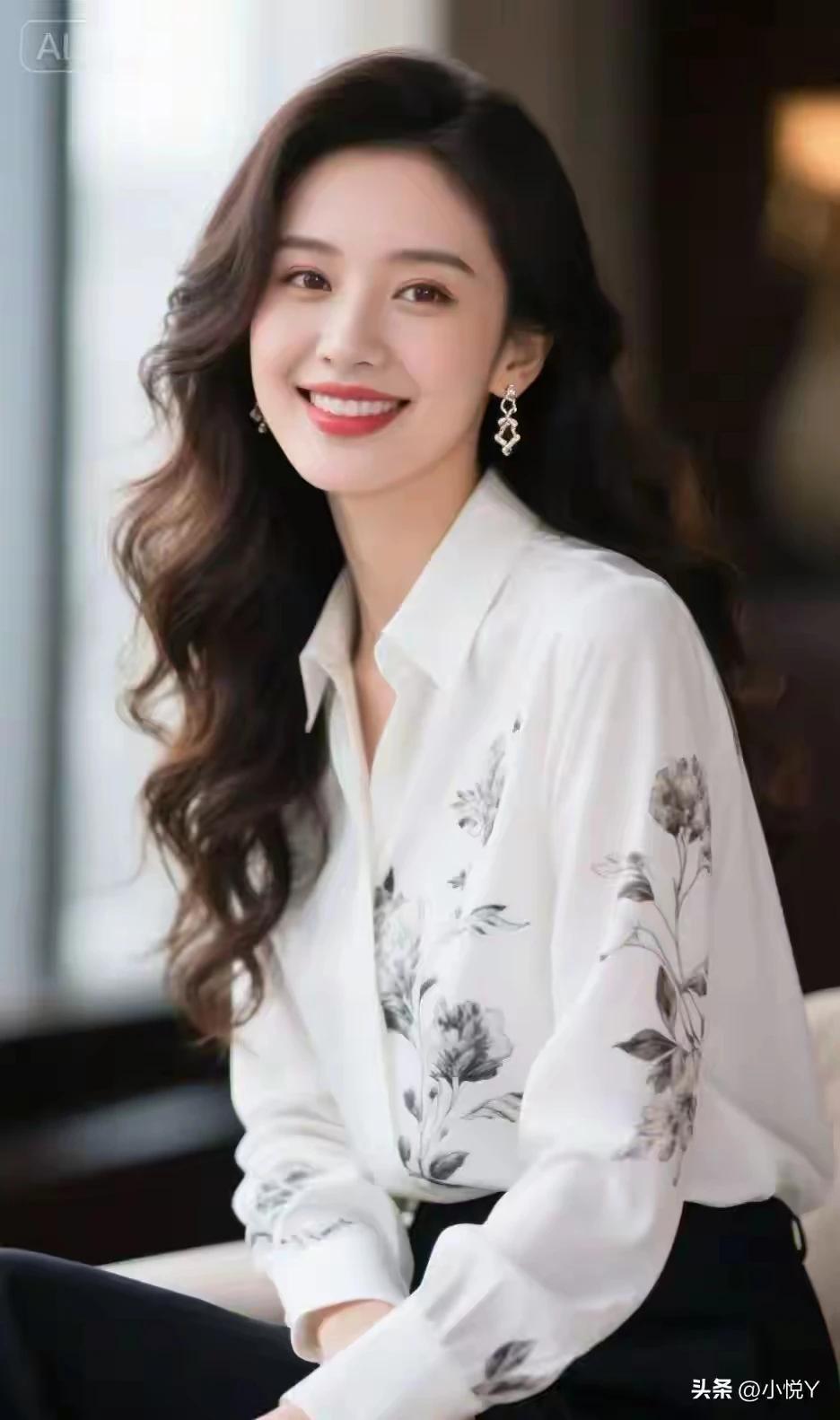 东方佳丽，艳若桃花。
嫣然一笑，百媚千娇。
天生丽质，国色天香。
冰肌玉骨，明眸