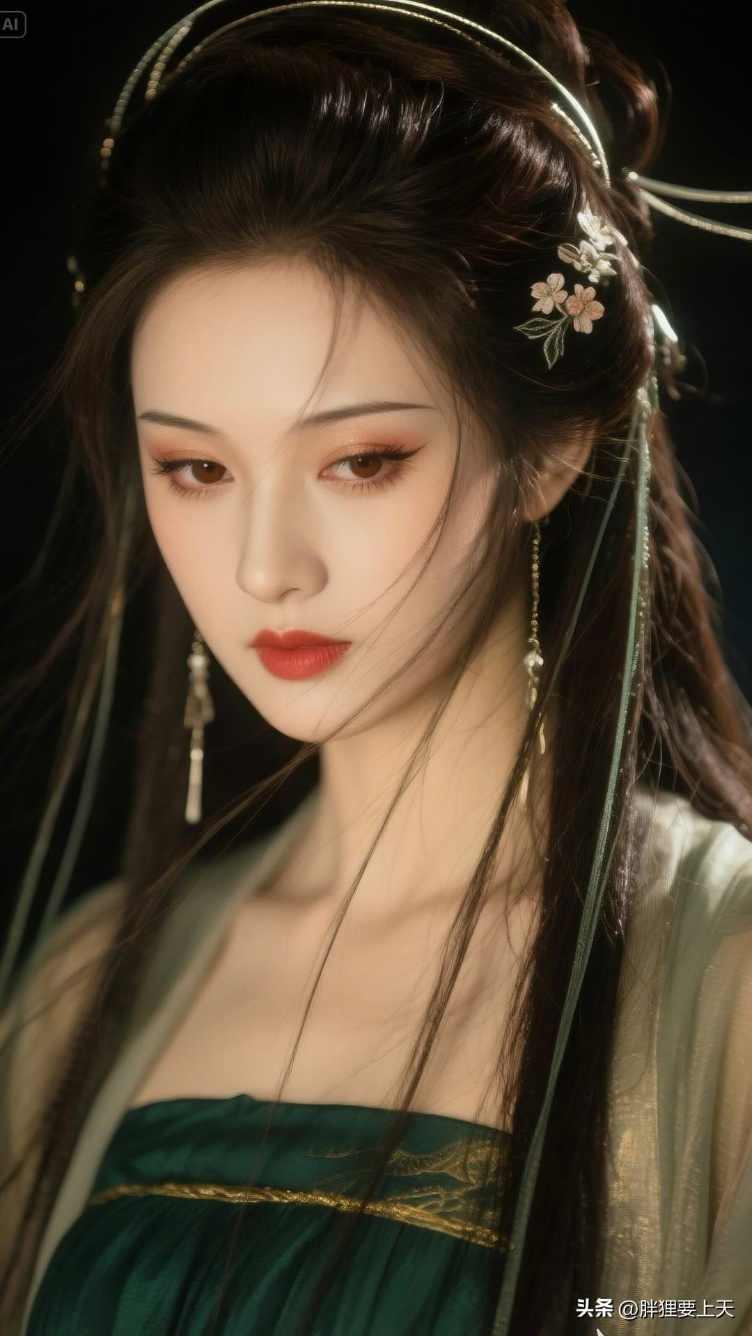 松烟入墨画眉冷，铜镜空悬广寒仙。美女人像群 高清美女 古风