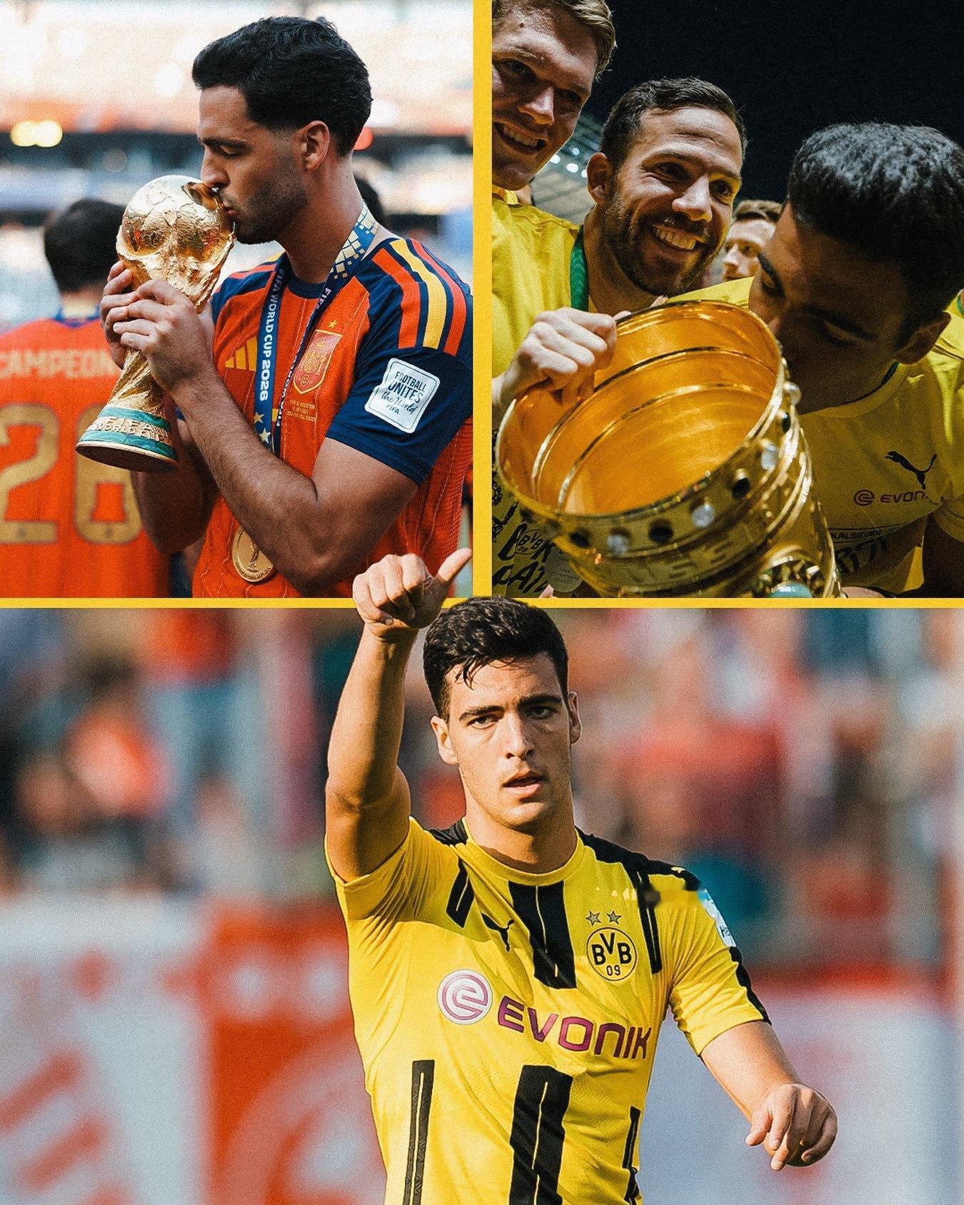 🏆海浪拍打礁石的节奏，是亲吻奖杯时的心跳频率💛🖤恭喜黄黑旧将梅里诺，圆梦世