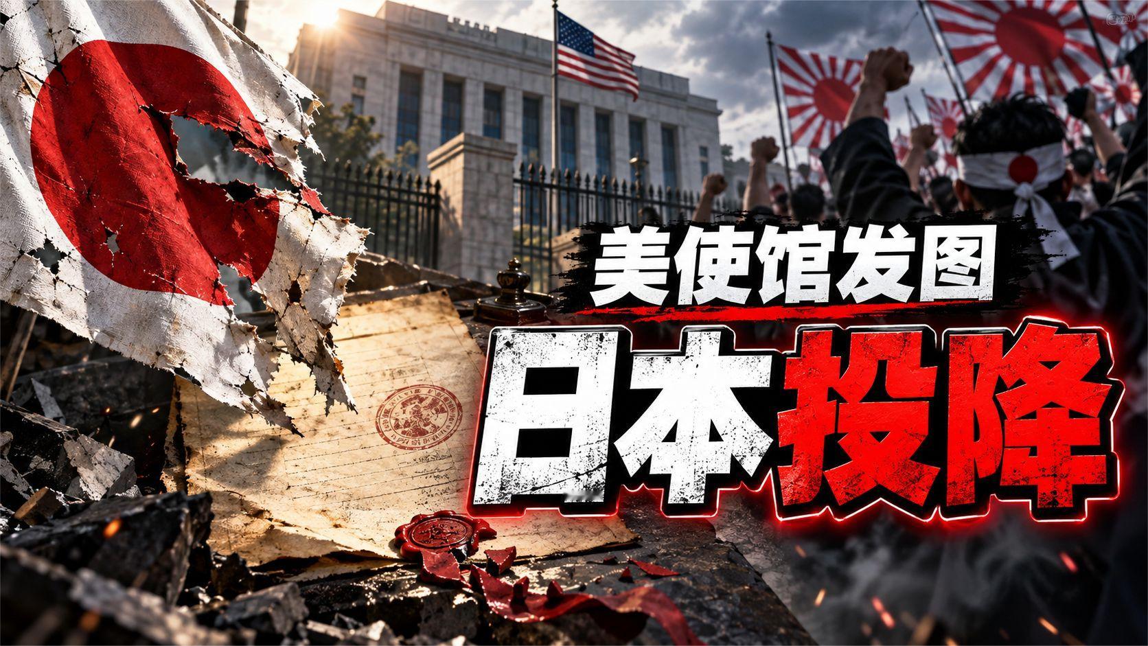 美国驻日使馆发“日本投降”图，日本右翼集体破防