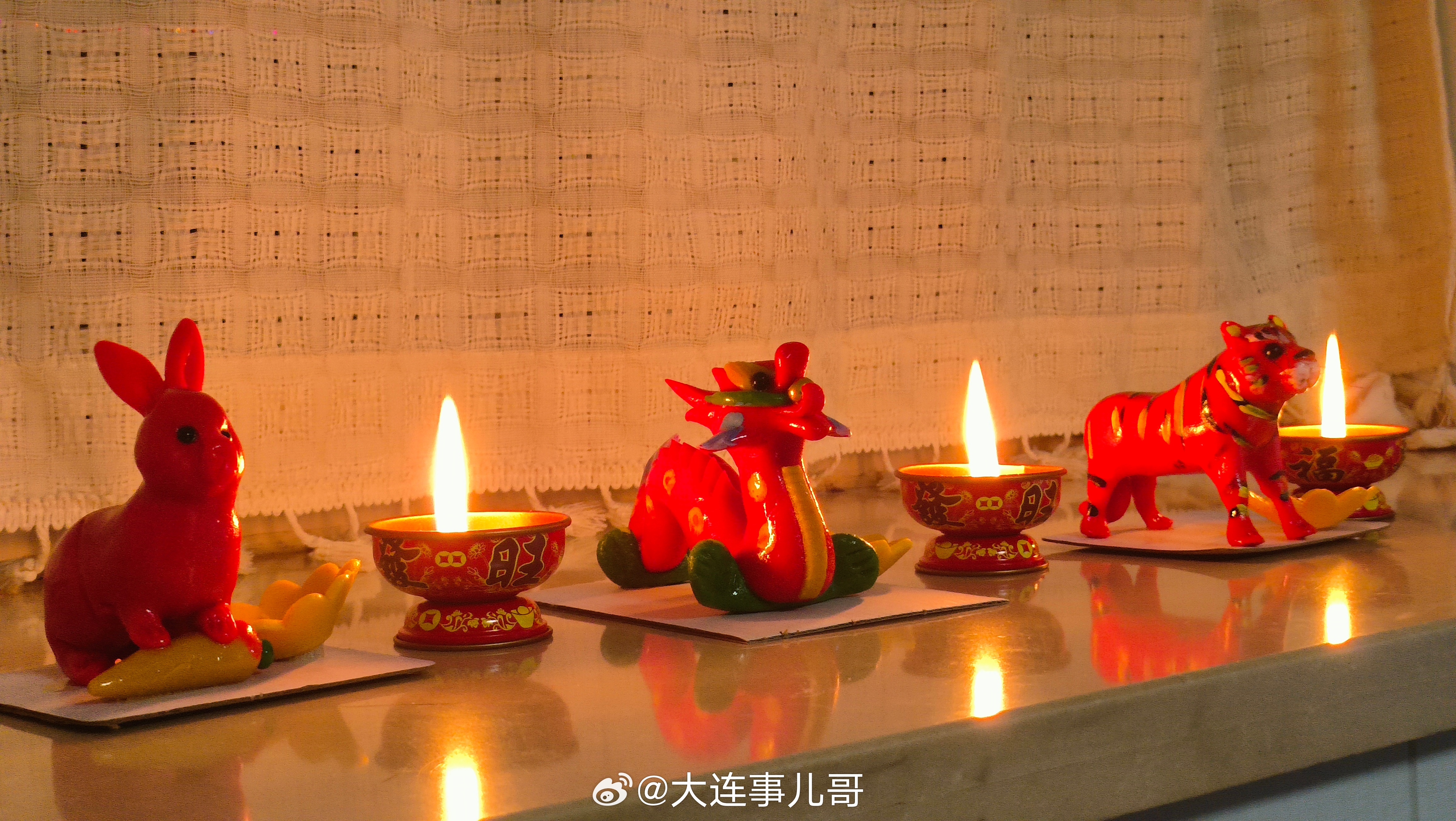 月全食元宵节遇上庄河属相灯。 大连