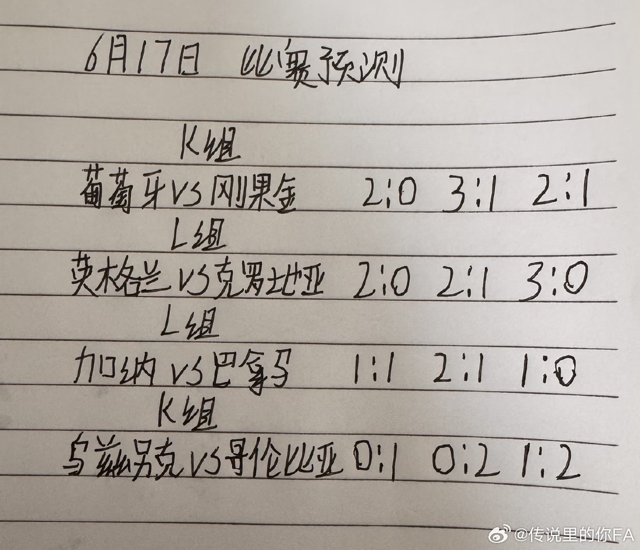 6.17世界杯小组赛对阵整理📒 K组 🇵🇹葡萄牙 VS 🇨🇩刚果金 L