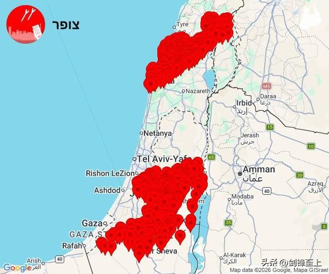 以色列北部和南部大片区域出现防空警报，伊朗导弹和无人机都已经发射，而且打了两轮，