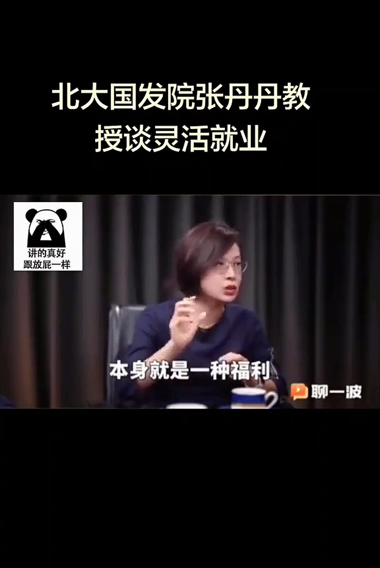 “灵活本身就是一种福利”北大张丹丹教授关于灵活就业的观点，最近吵翻网络。
大概意