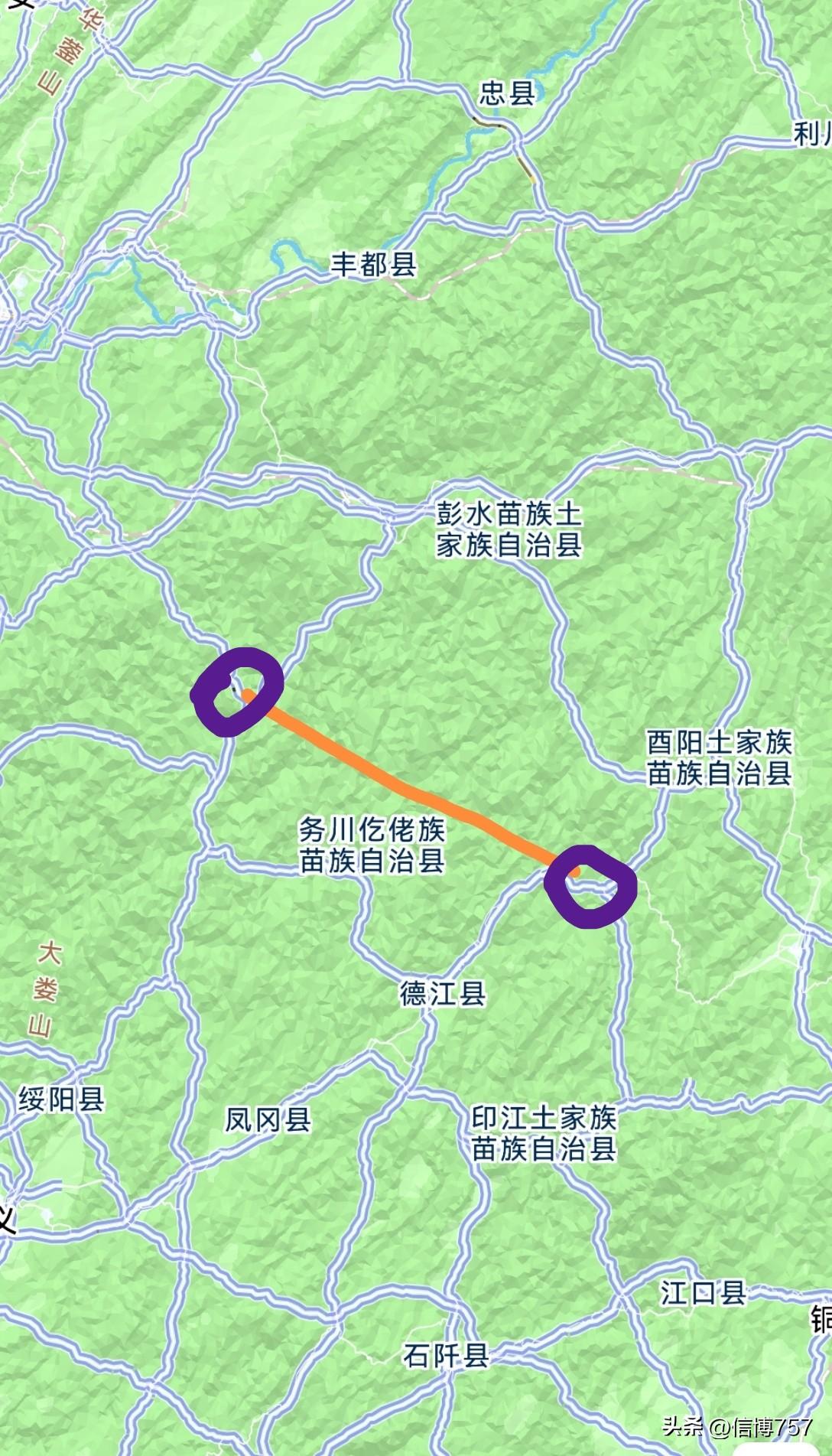 大家看一看，在贵州省内，从道真到沿河这条高速是不是该修起来，两边的接口都已经打通