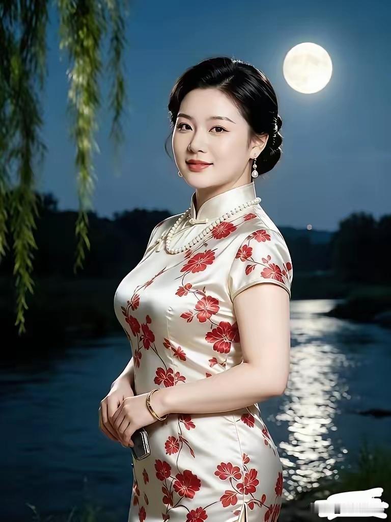 月下旗袍
一袭旗袍映月华，
娉婷温婉自芳华。
临风暗带古典韵，
宛若幽兰落碧纱。