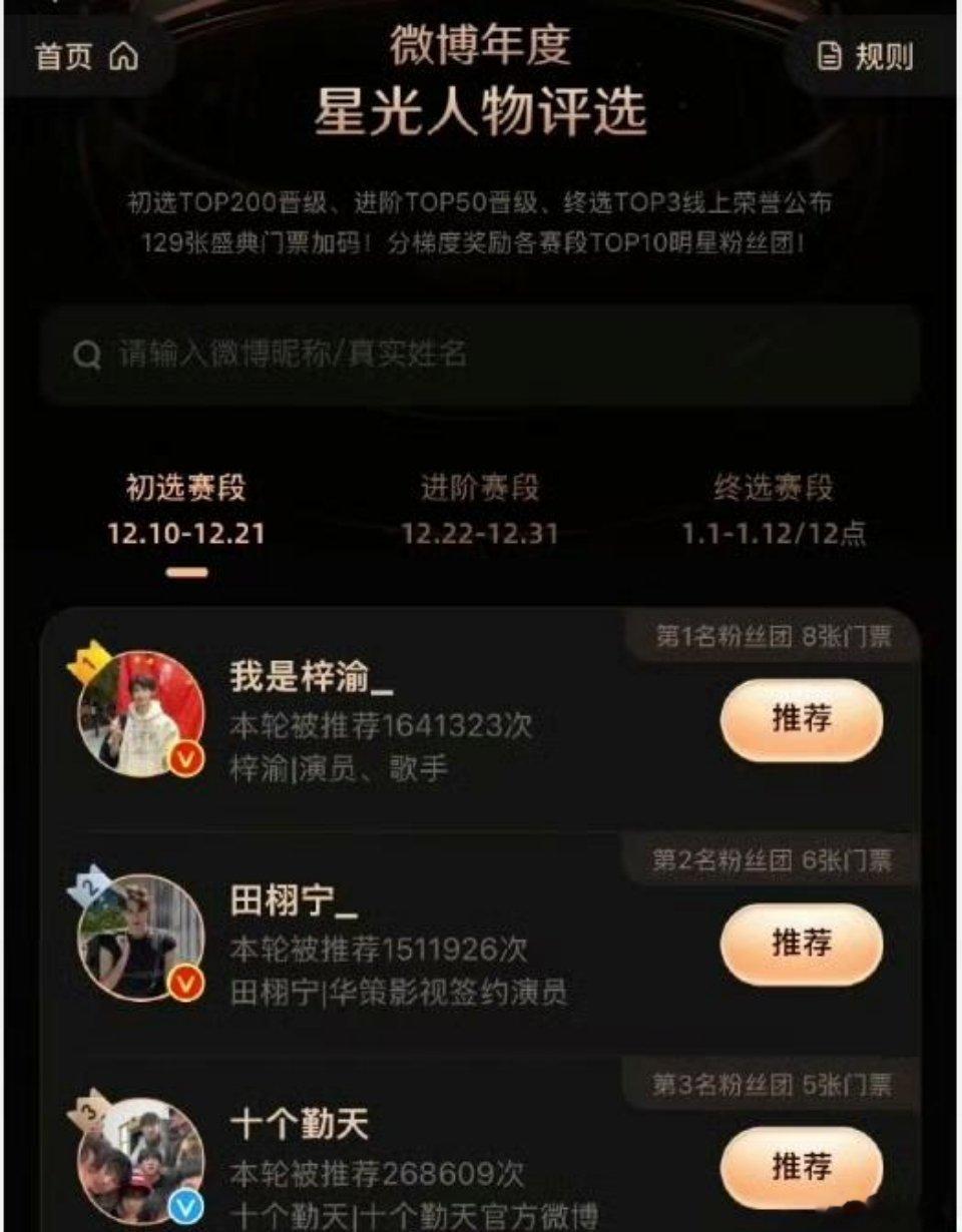 星光大赏投票星光大赏投票，梓渝田栩宁断层领先，十个晴天第三危险 