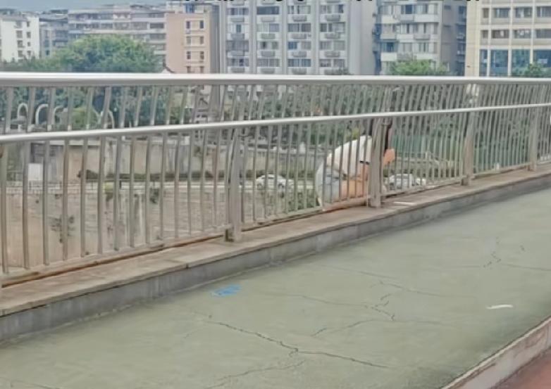 突发，今天下午，（9月10）宜宾南门桥一白衣服女子不知何故跳桥轻生，幸亏被水上民