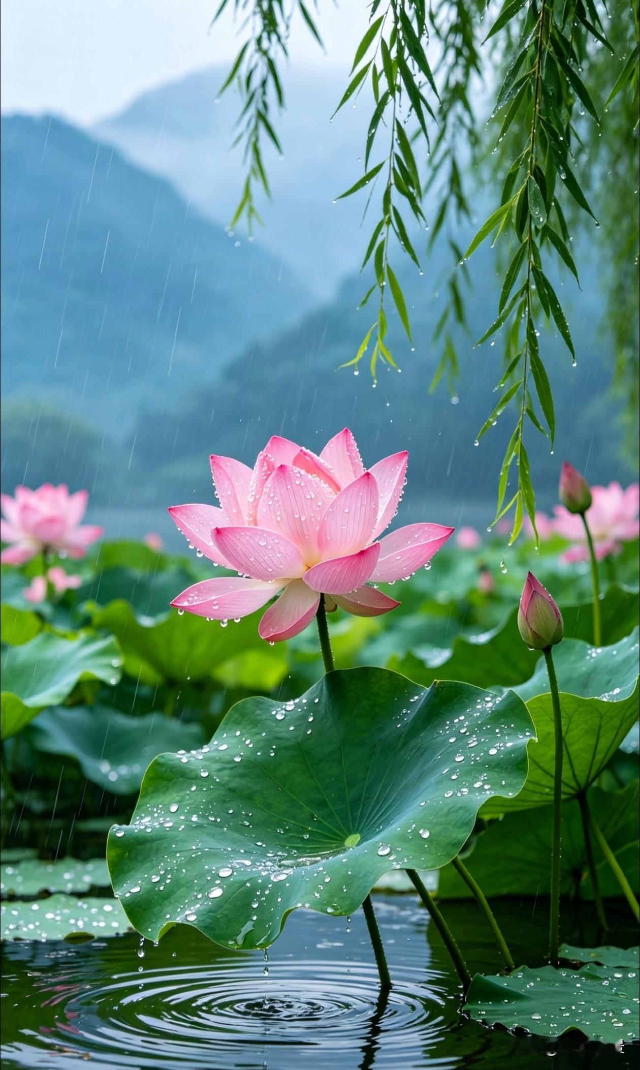 世间纷扰万千，唯有内心澄澈，才能如荷一般，出淤泥而不染，经雨露而芬芳。不急不躁，
