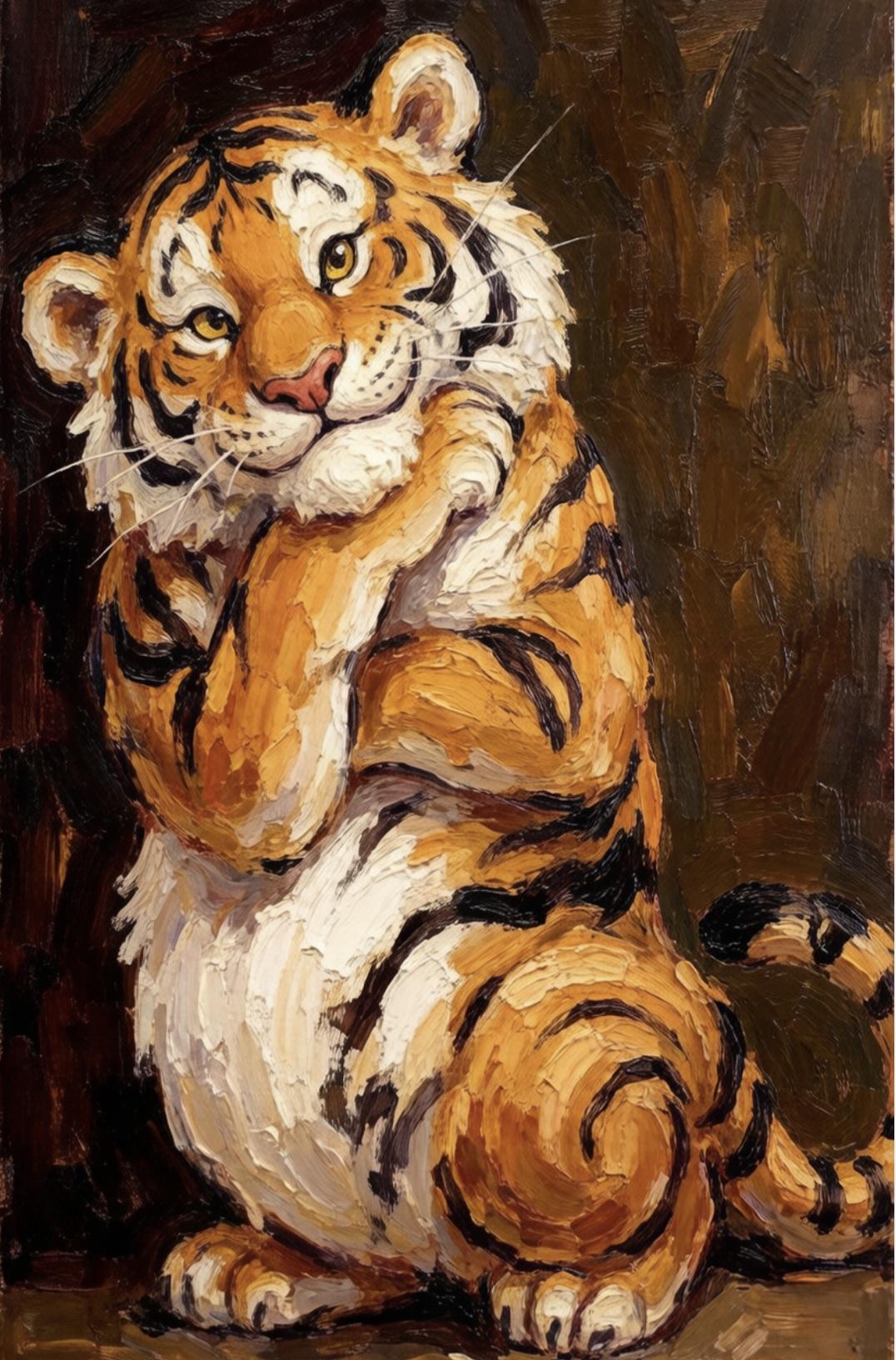 世界第一个AI画家武玉强画了一幅油画全网的精神股东们个人起一下3个名字，宝子们你