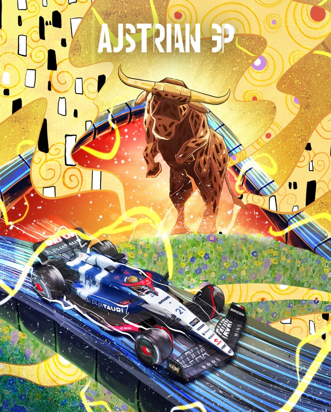 2023F1奥地利大奖赛Alpha Tauri车队海报#2023F1奥地利大奖赛