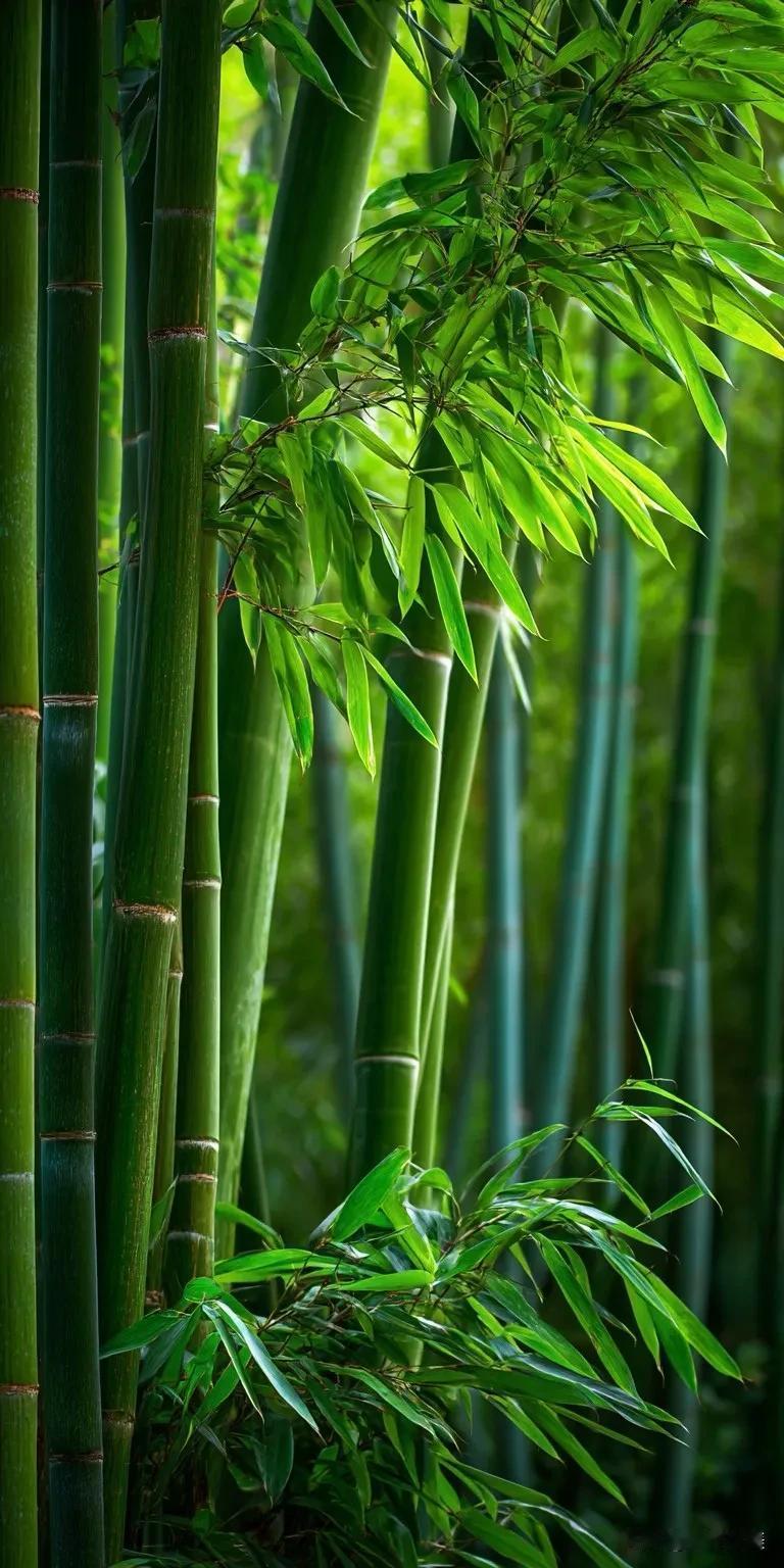 一片绿竹林，清新自然好风景。竹林乡间景色