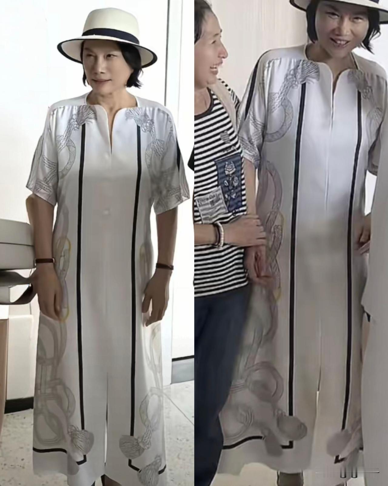 董姐姐本人还是那么的好看，但是这件衣服实在不适合你，穿着也不合体，赶快换一件吧！