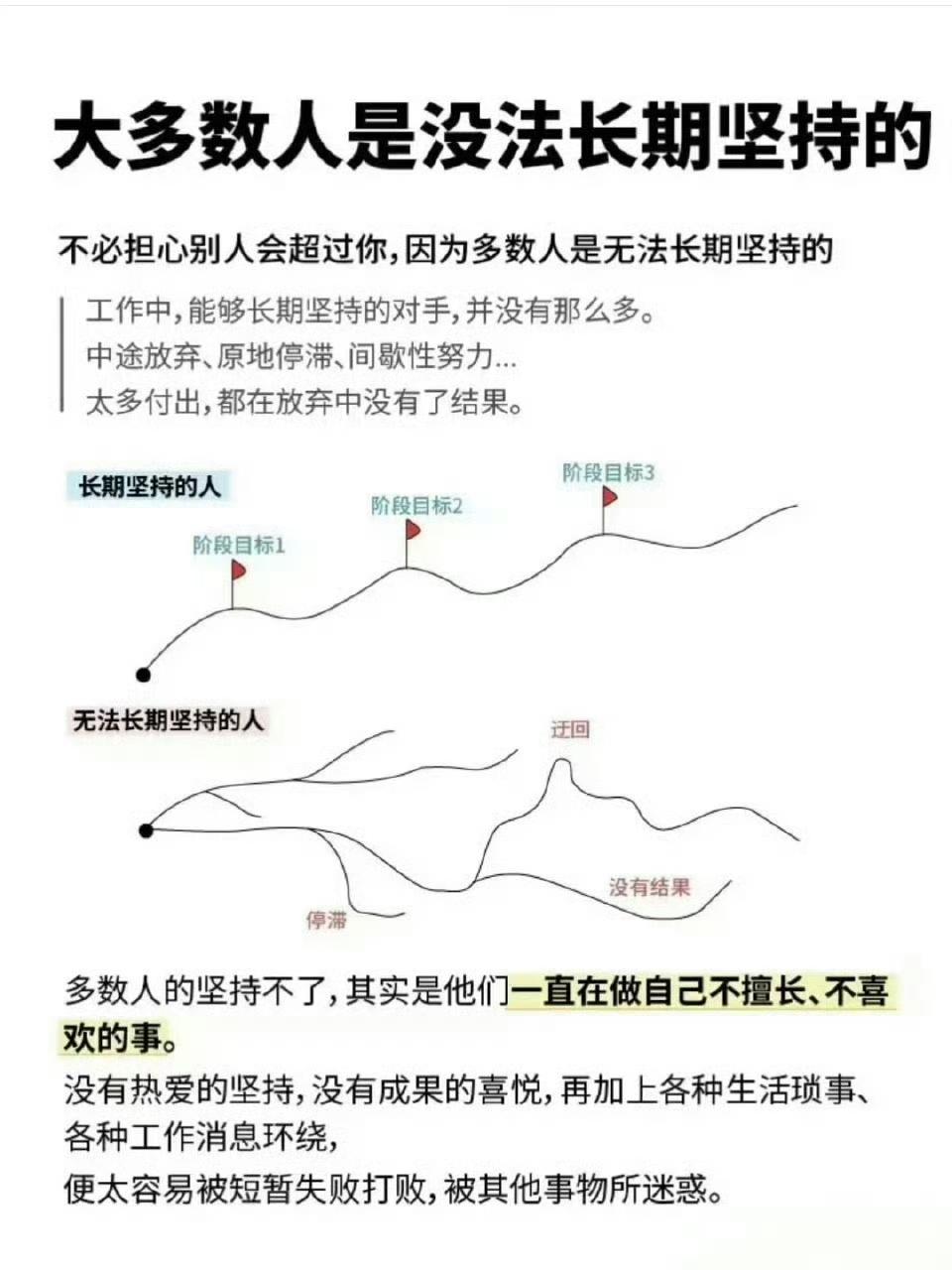 不必焦虑别人跑的比你快，真正可怕的不是对手有多强，而是很多人走不到终点。
 
很