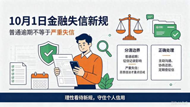 10月1日金融失信新规落地，普通逾期真不用瞎紧张