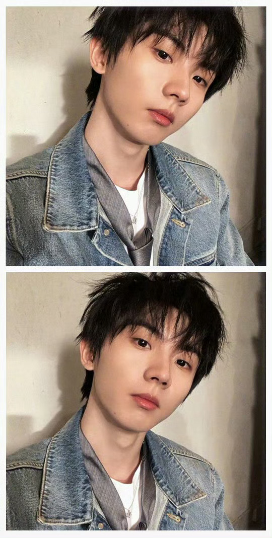 马嘉祺 × Emporio Armani 📸 经典单宁套装内搭白T 干净利落，