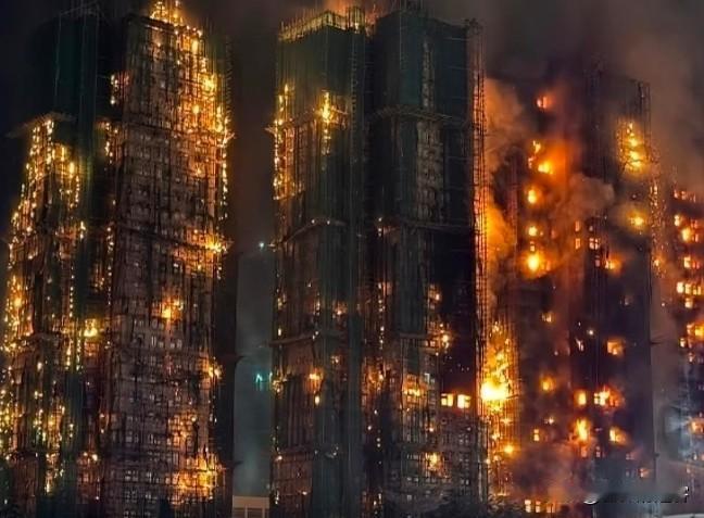 香港繁华背后的危机——面积狭小又高度发达。
一张图就可以明白香港火灾为什么难扑灭