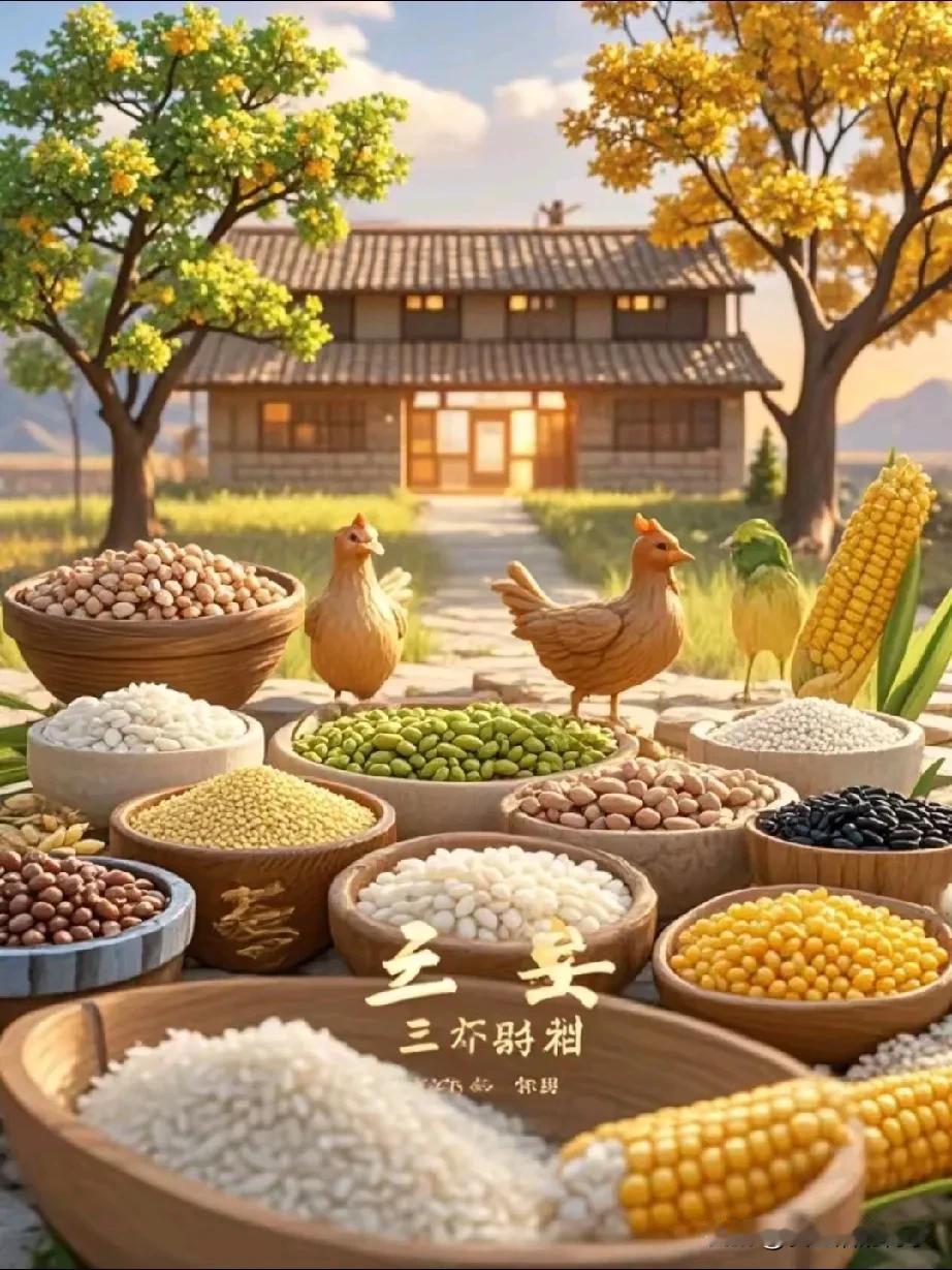 《爱惜五谷，儿孙多福》

翠稼翻金波，稻香满田畴。
晨兴理荒秽，戴月荷锄归。
