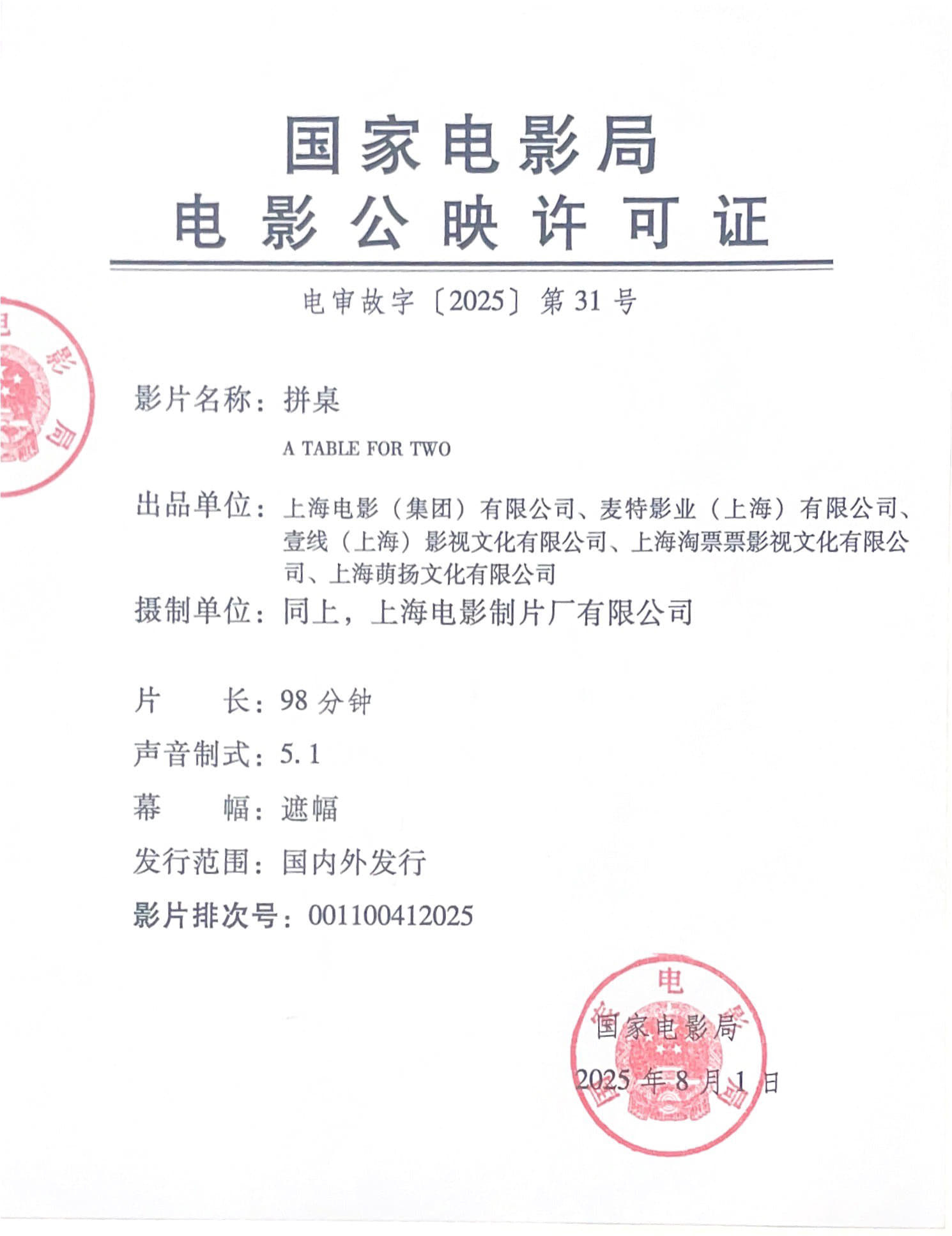 影讯 03.14拼桌 影片信息（9点上片）国 别：中国类 型：爱情、剧情片 长：