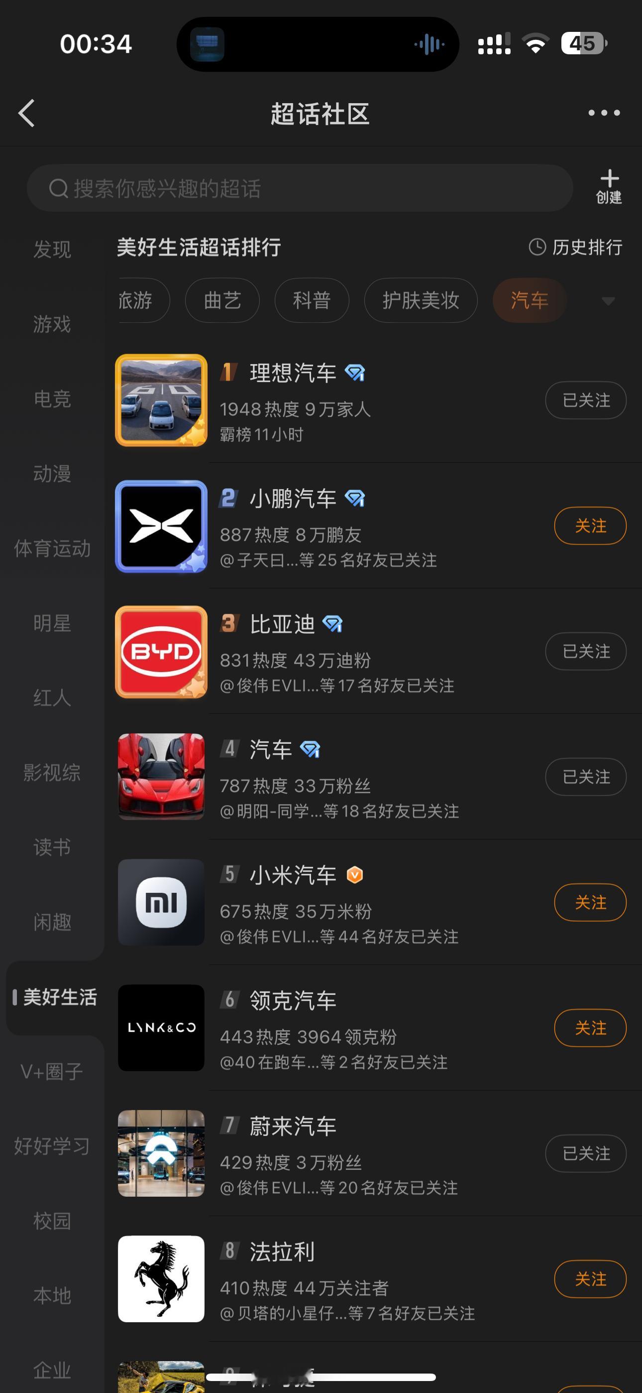 理想汽车超话，霸榜11小时，牛逼！ ​​​