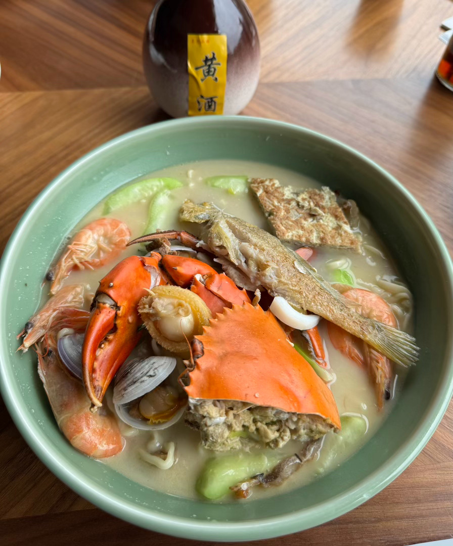 你吃过吗？杭州人民的早午餐：海鲜蝤蠓面[色] ​​​